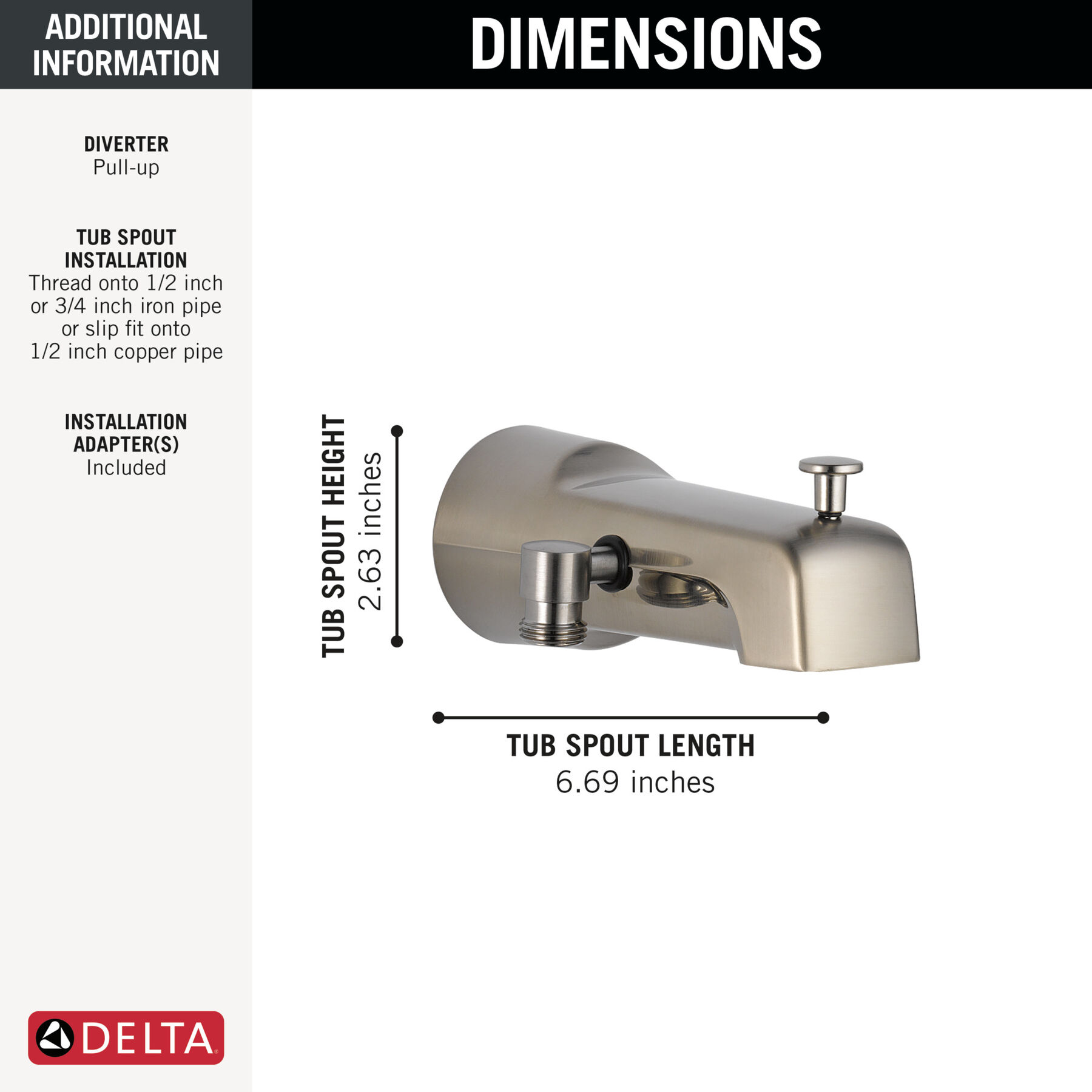 Diverter Tub Spout - Handshower