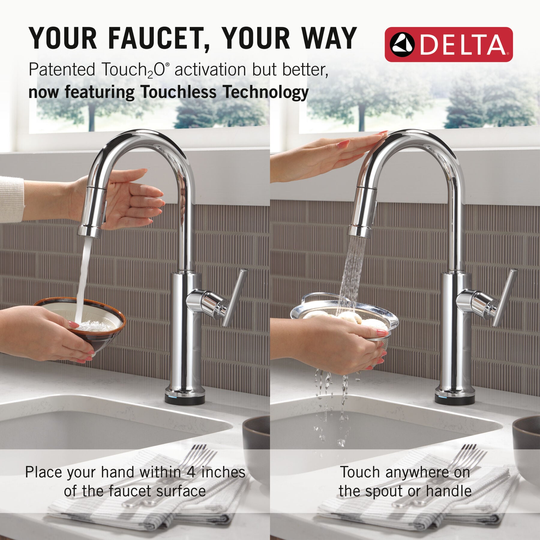 Touch2O&reg; Technology Bar / Prep Faucet with Touchless Technology