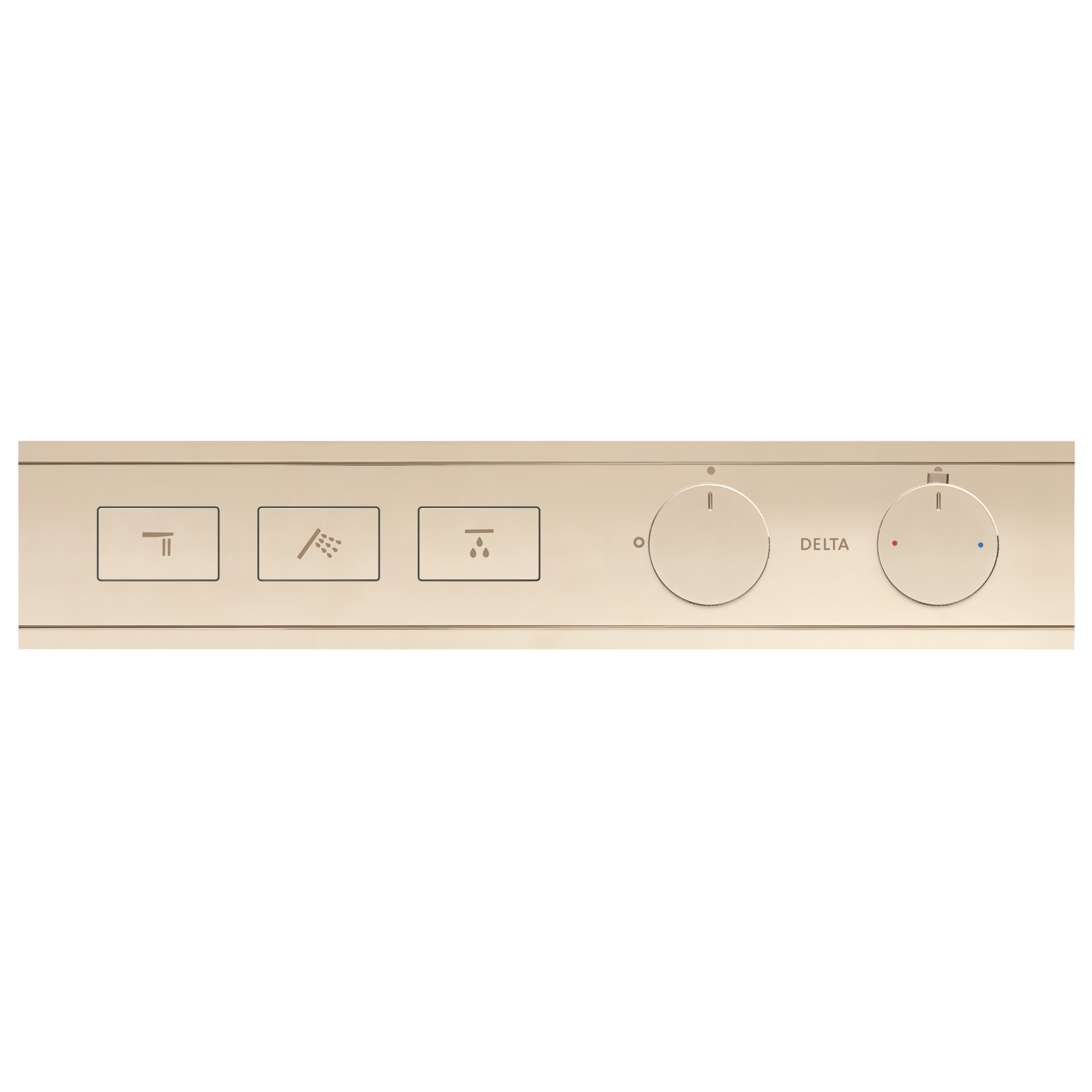 Modern High Flow Push Button Thermostatic Trim - 3 Outlet