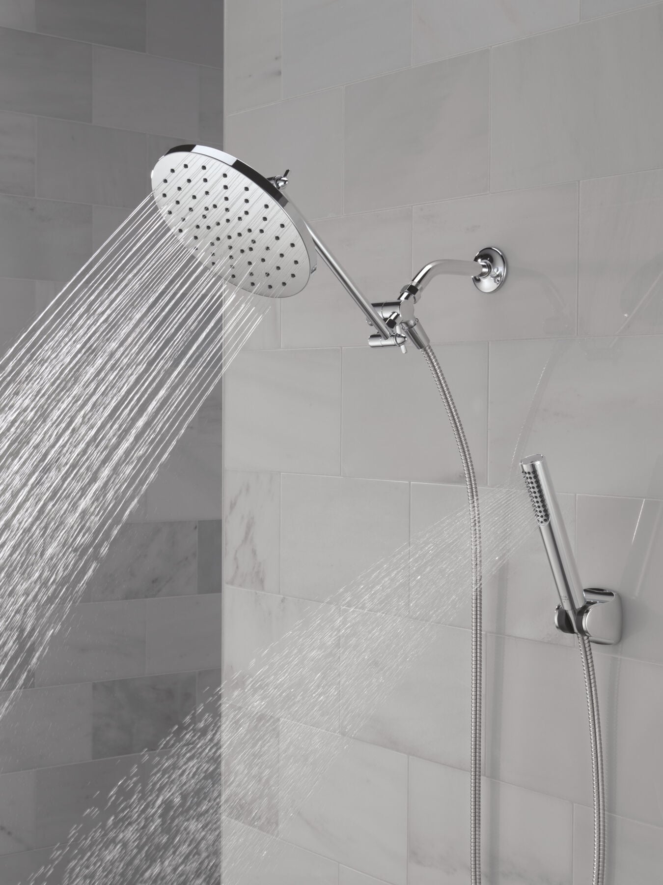Adjustable Raincan Shower Head with Hand Shower