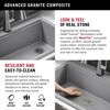 33&rdquo; Granite Composite Workstation Kitchen Sink Drop-In Top Mount Single Bowl with WorkFlow&trade; Ledge and Accessories in Dark Grey