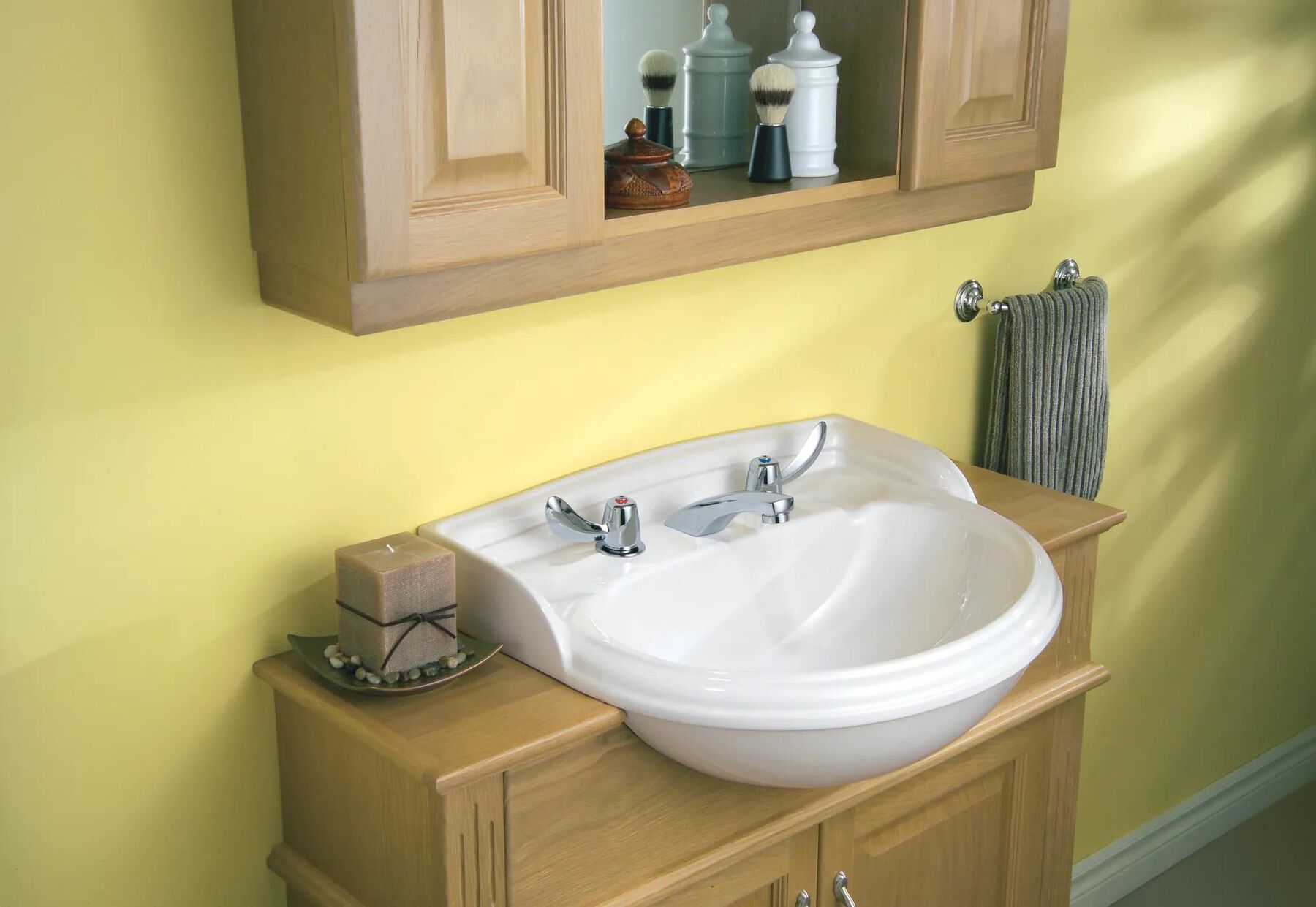 Two Handle Widespread Bathroom Faucet - Less Pop-Up