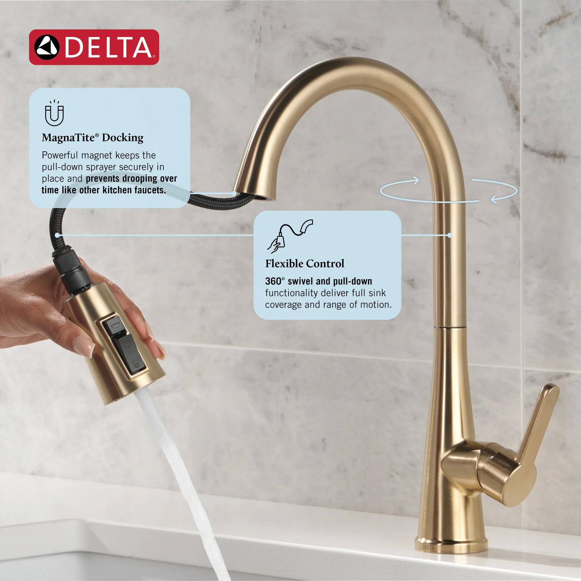 Single Handle Pull-Down Kitchen Faucet with Soap Dispenser and