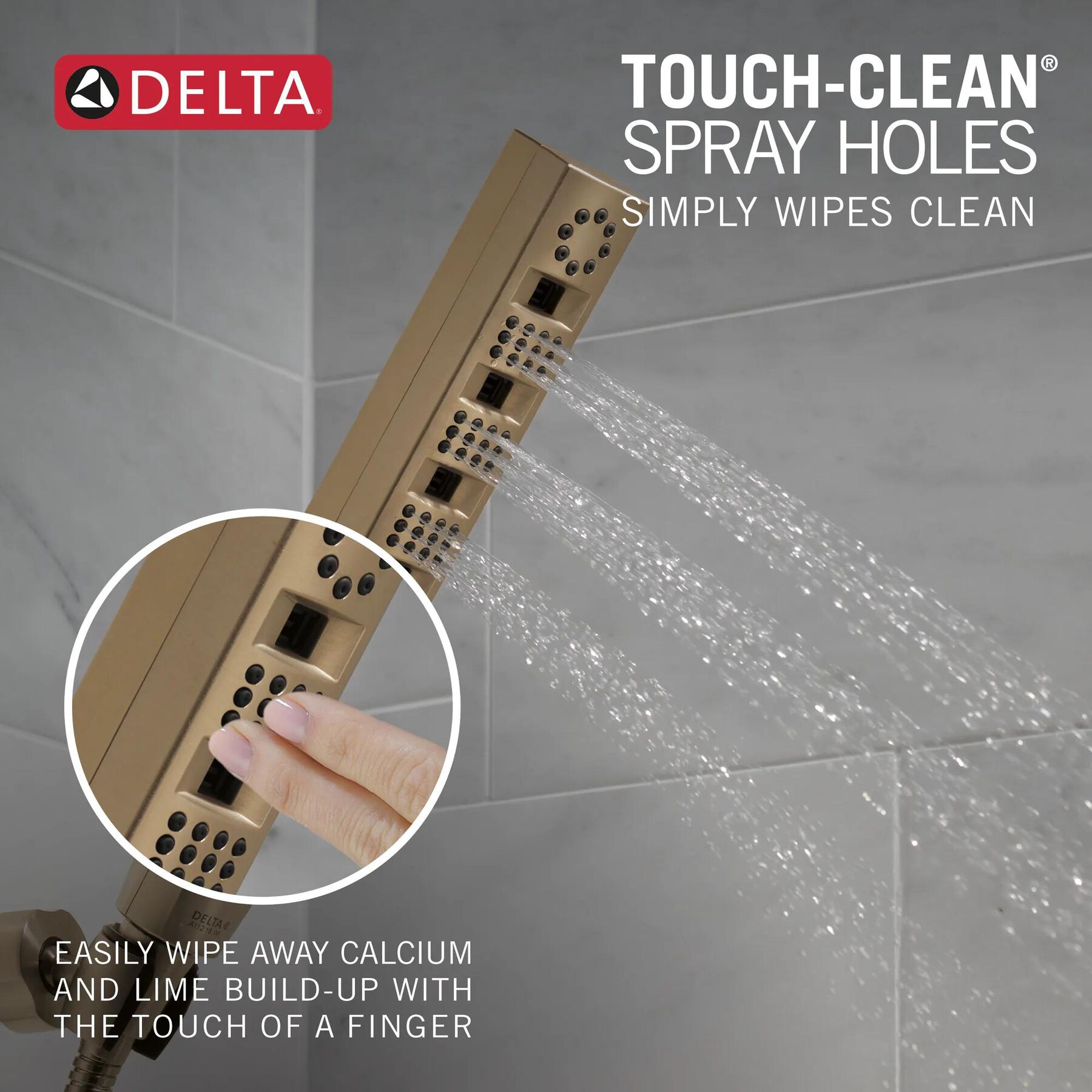 H<sub>2</sub>Okinetic&reg; 4-Setting Wall Mount Hand Shower
