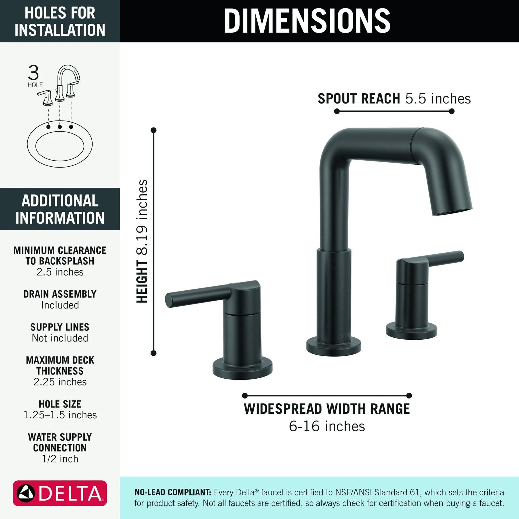 Two Handle Widespread Pull-Down Bathroom Faucet (Recertified)