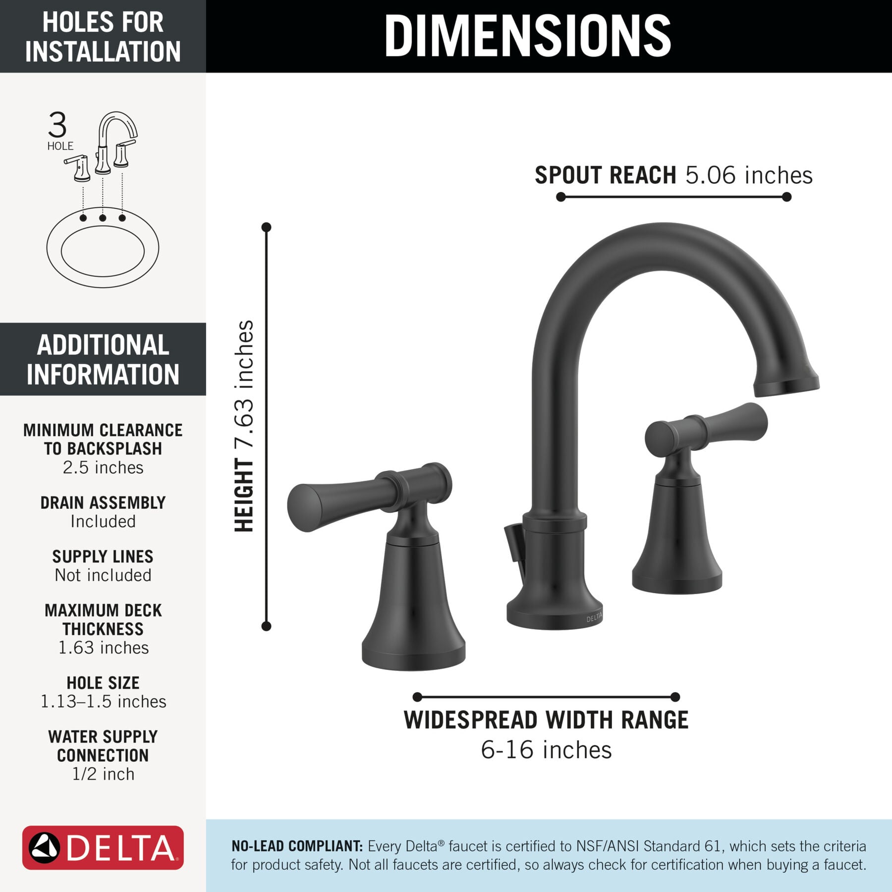 Widespread Lavatory Faucet with 14 Series Shower Trim and Rough Bundle