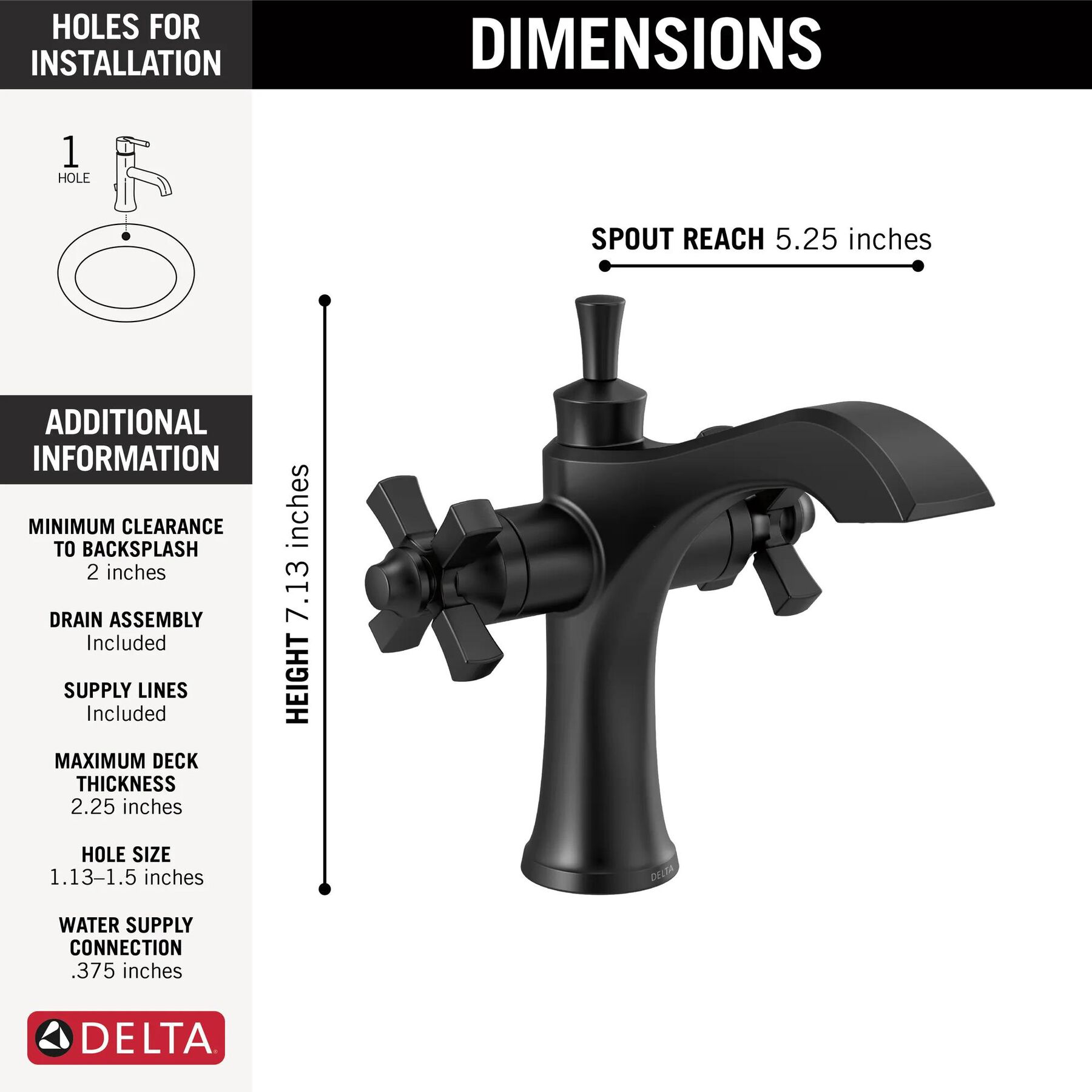 Two Handle Single Hole Monoblock Bathroom Faucet