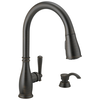 Single Handle Pull-Down Kitchen Faucet with Soap Dispenser