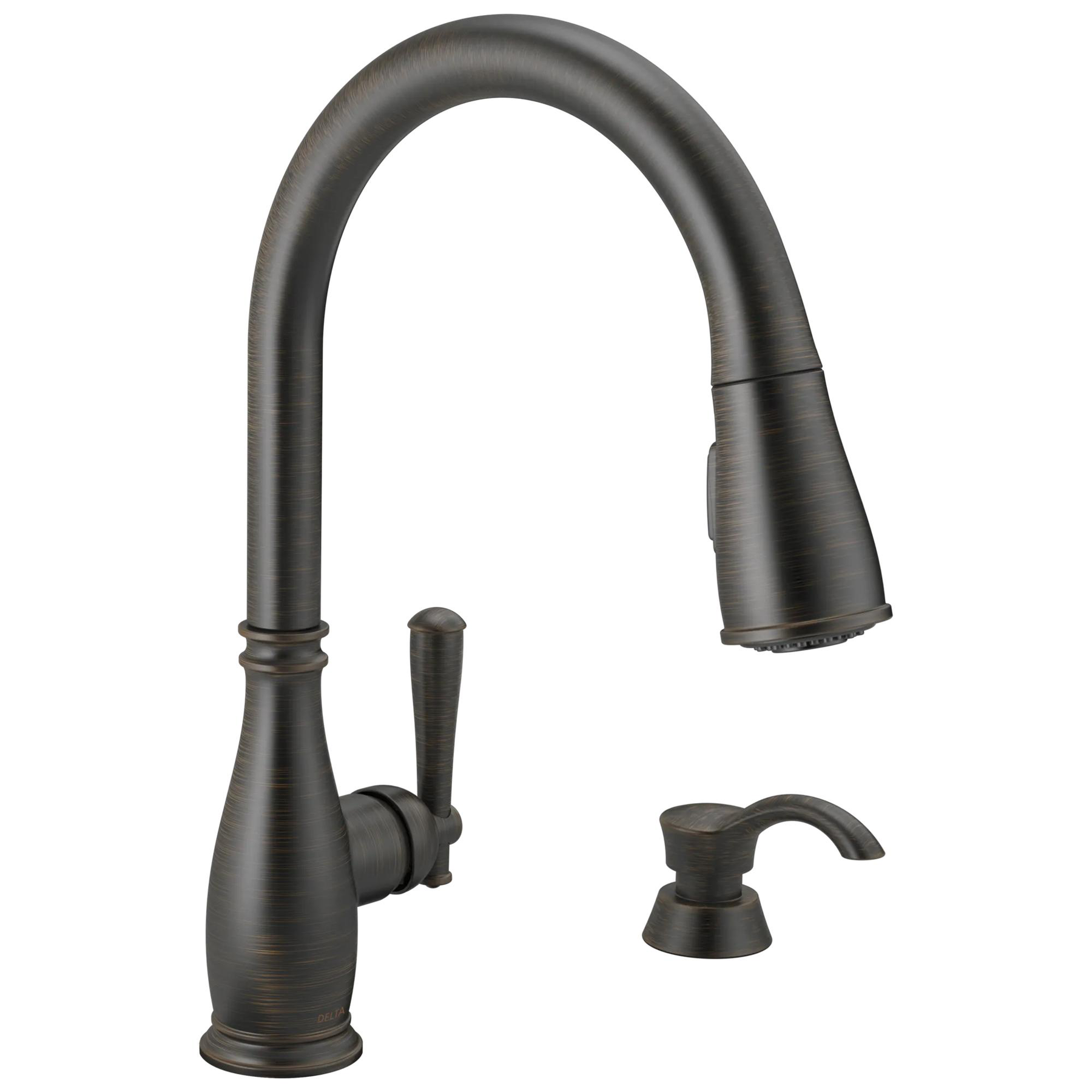 Single Handle Pull-Down Kitchen Faucet with Soap Dispenser