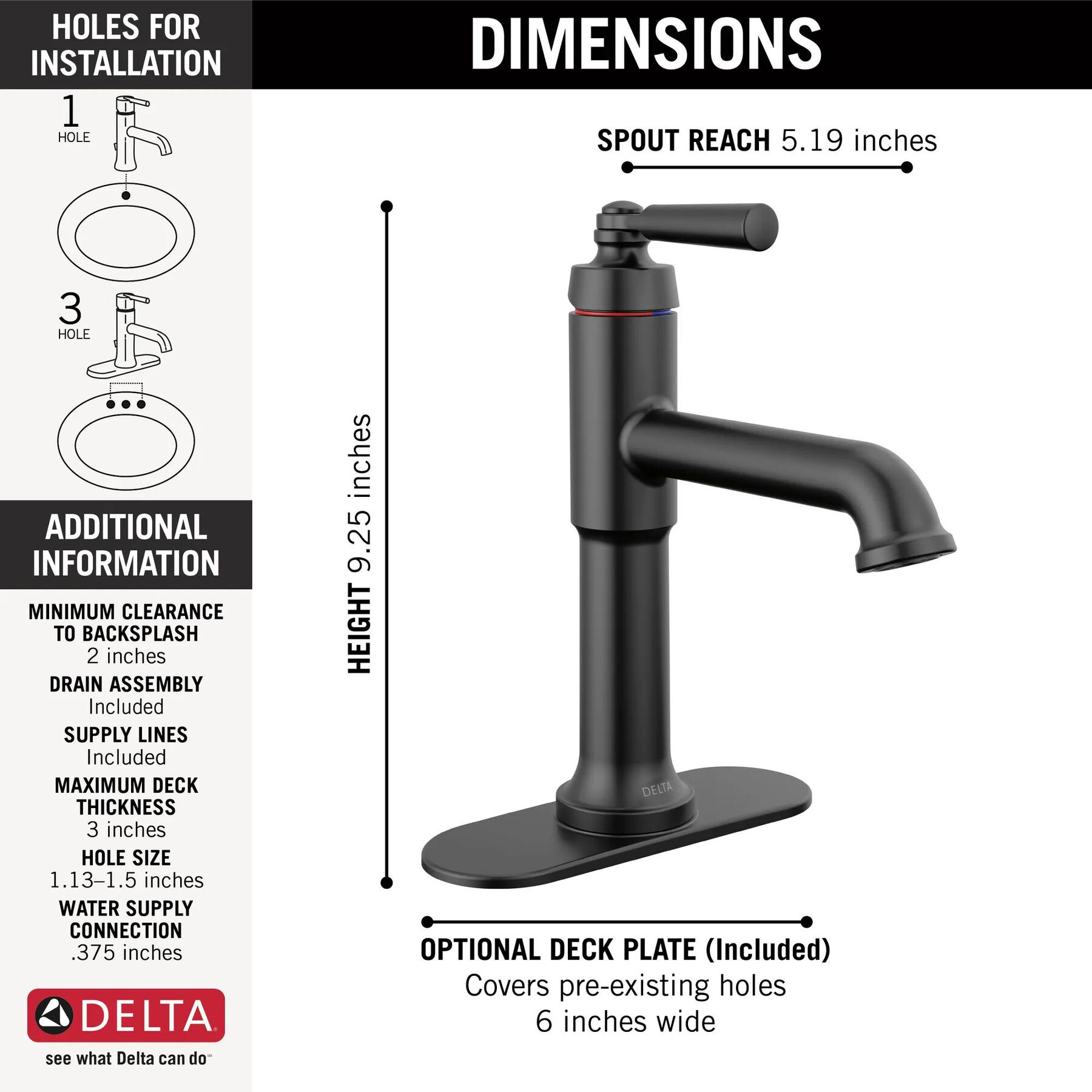 Single Handle Bathroom Faucet (Recertified)