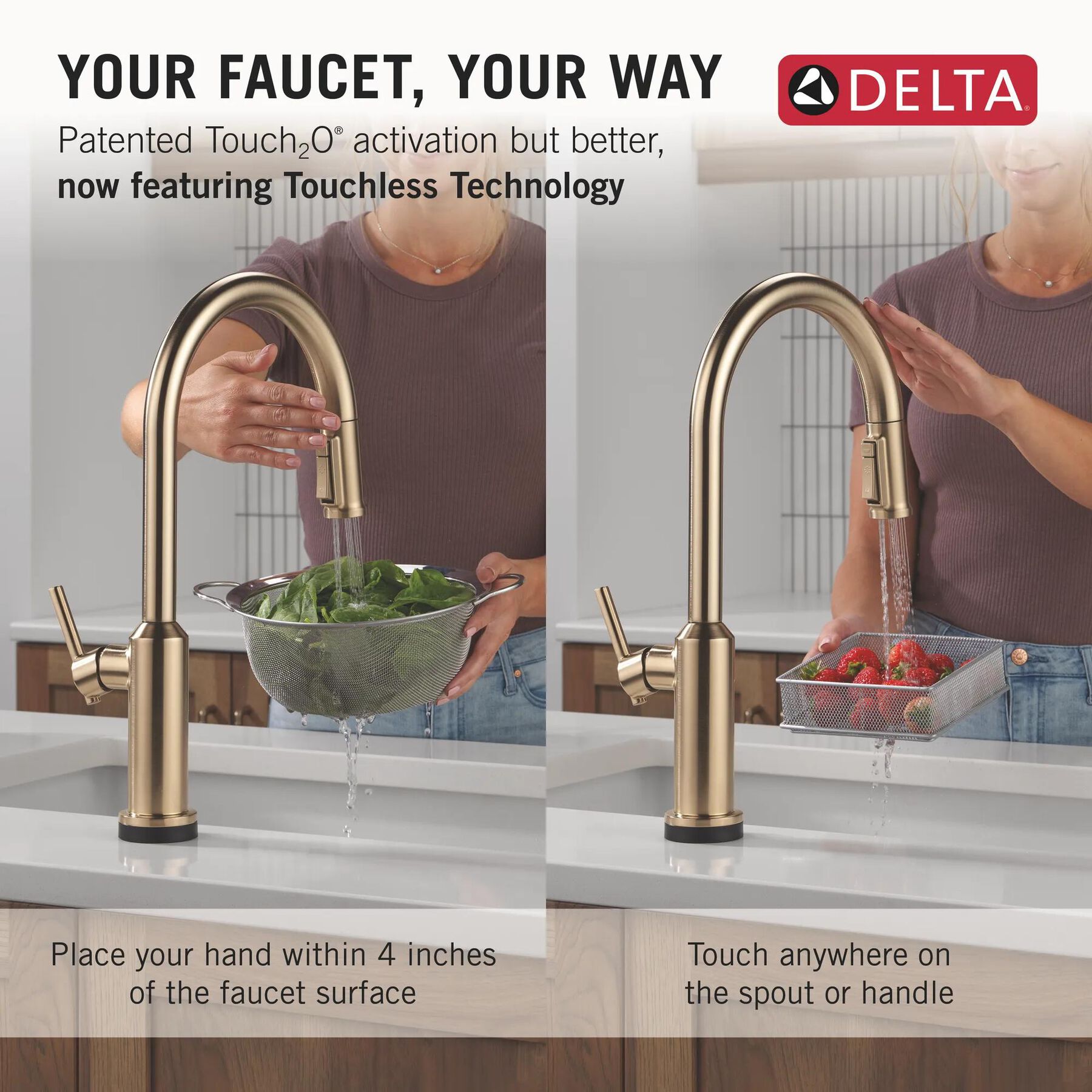 Touch2O&reg; Technology Kitchen Faucet with Touchless Technology