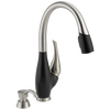 Single Handle Pull-Down Kitchen Faucet with Soap Dispenser