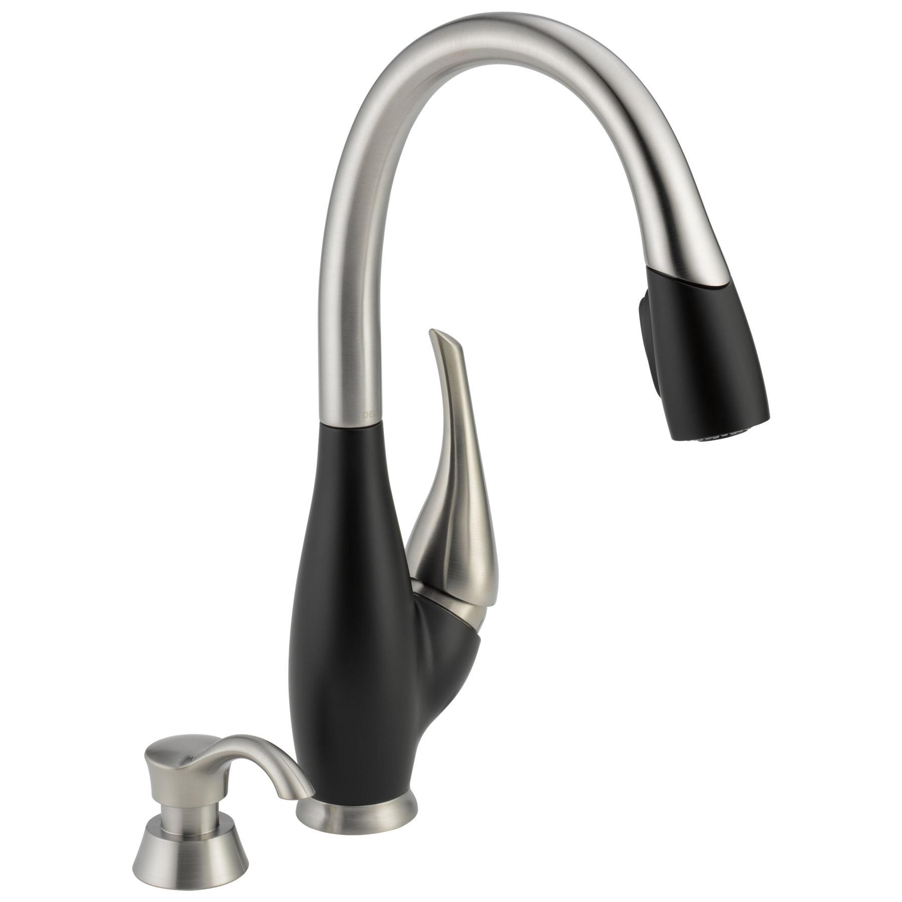 Single Handle Pull-Down Kitchen Faucet with Soap Dispenser