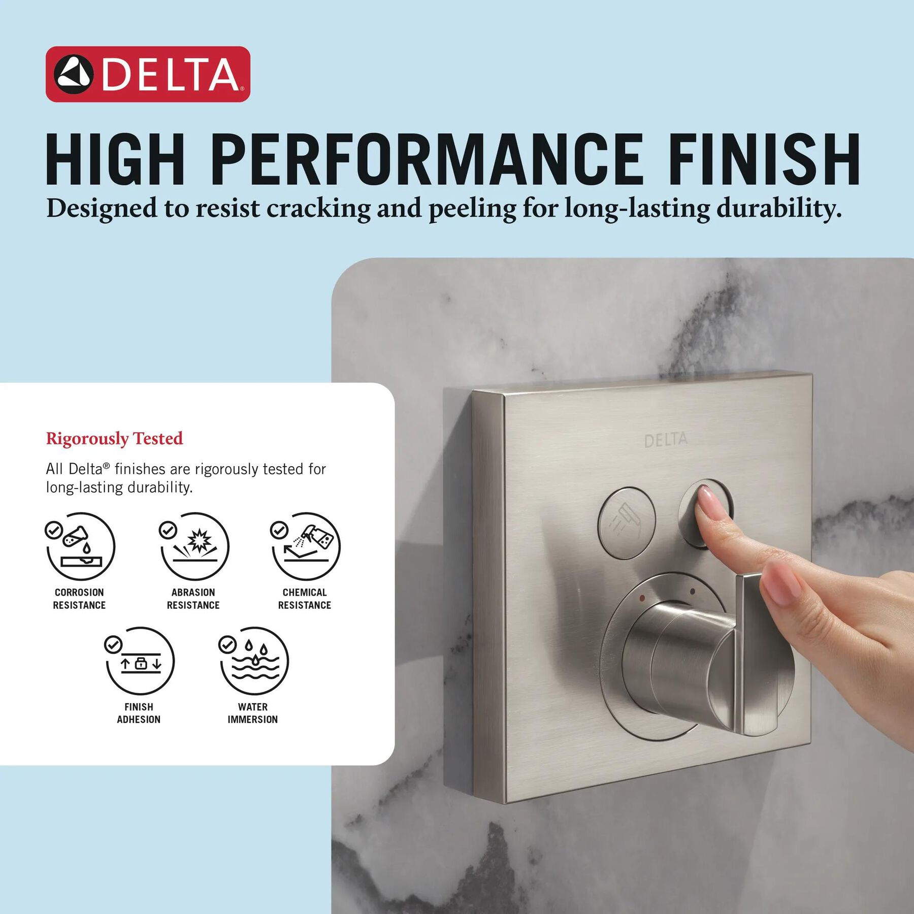 Angular Modern Push-Button Shower