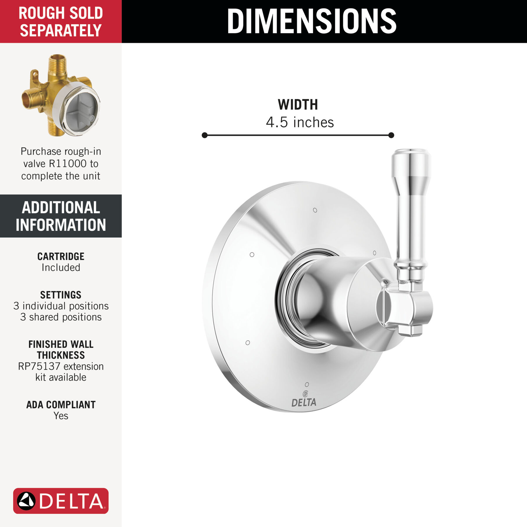 6-Setting Diverter Trim