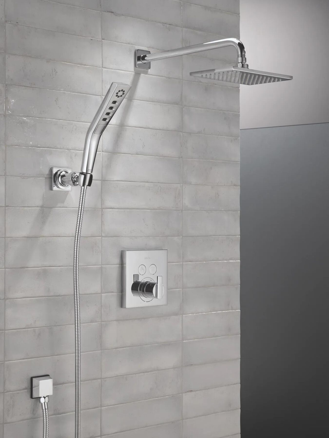 Angular Modern Push-Button Shower