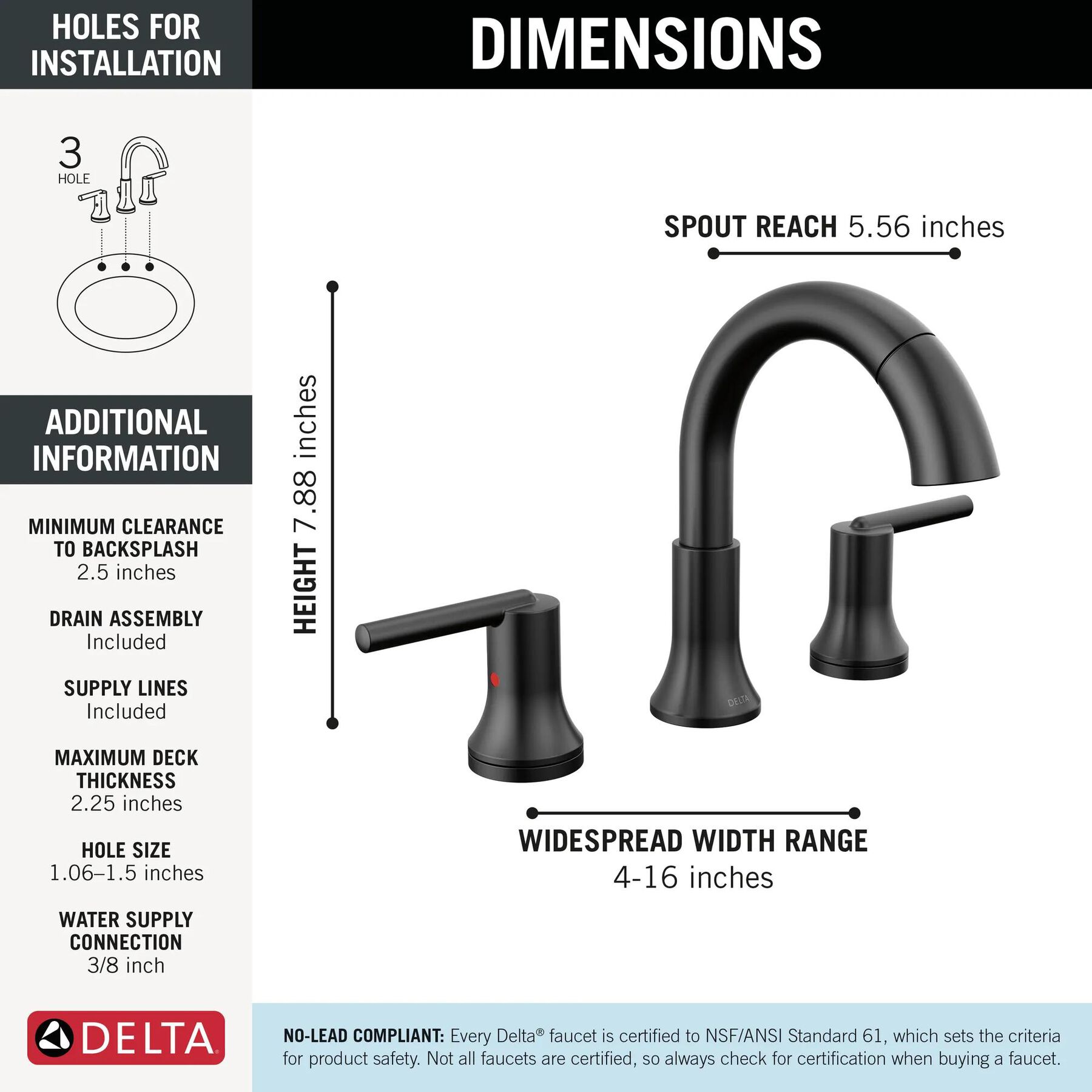 Two Handle Widespread Pull Down Bathroom Faucet