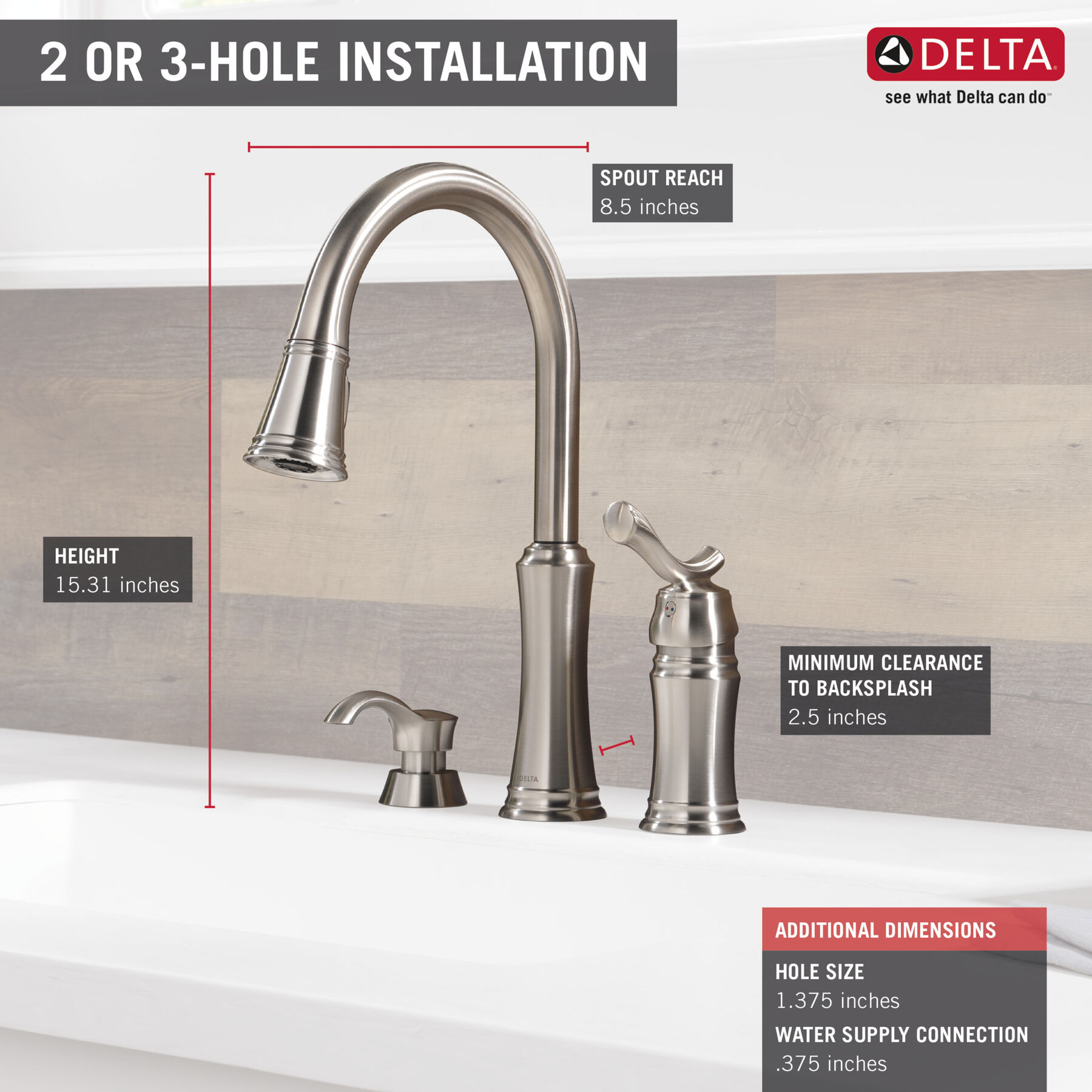 Pull-Down Kitchen Faucet with Soap Dispenser (Recertified)