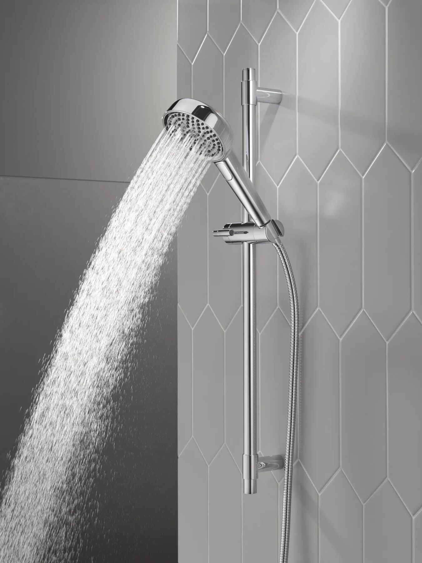 4-Setting Hand Shower with Slide Bar featuring FeatherRain&trade; Spray