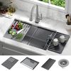 30&rdquo; Granite Composite Workstation Kitchen Sink Undermount Single Bowl with WorkFlow&trade; Ledge and Accessories in Dark Grey