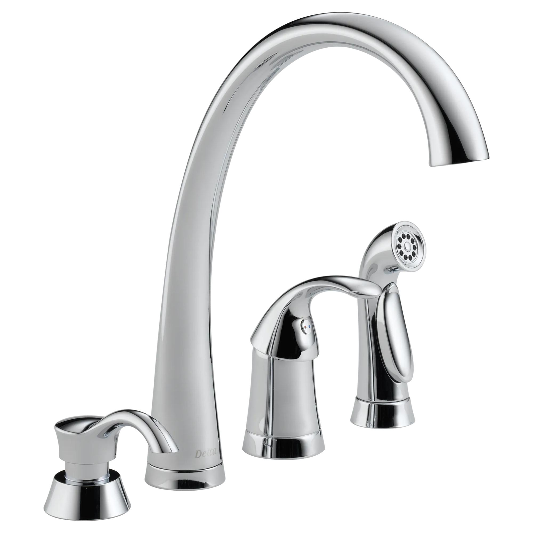 Single Handle Kitchen Faucet with Spray and Soap Dispenser