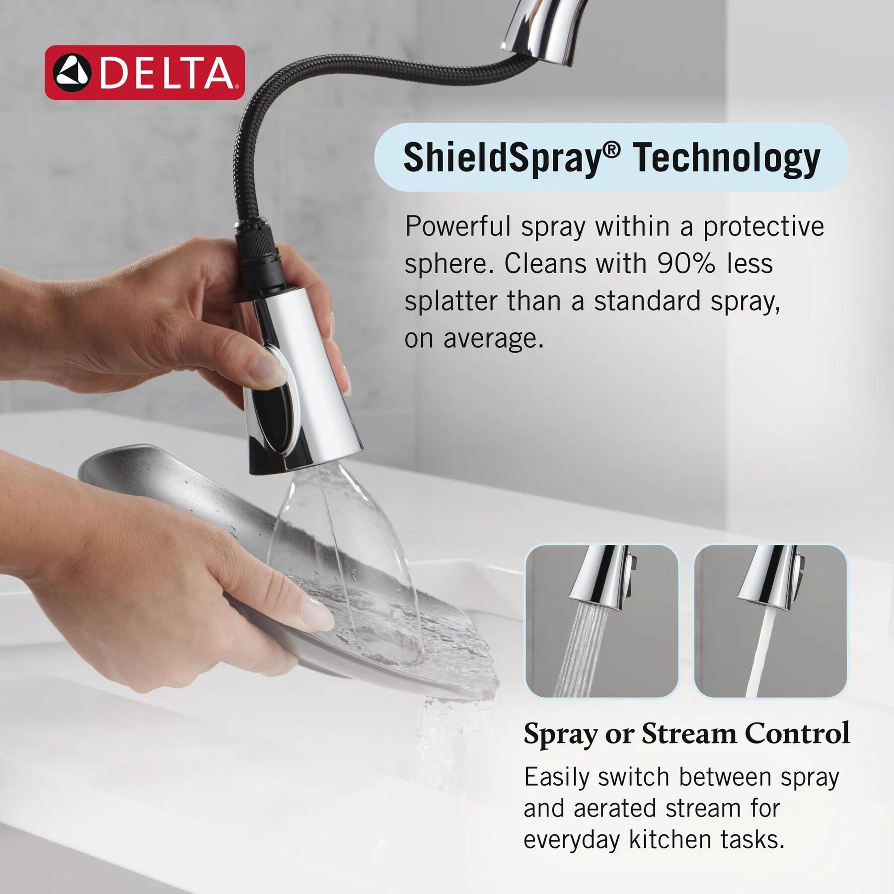 Single Handle Pull-Down Kitchen Faucet with Soap Dispenser and ShieldSpray&reg; Technology
