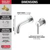 Single Handle Wall Mount Bathroom Faucet Trim (Recertified)
