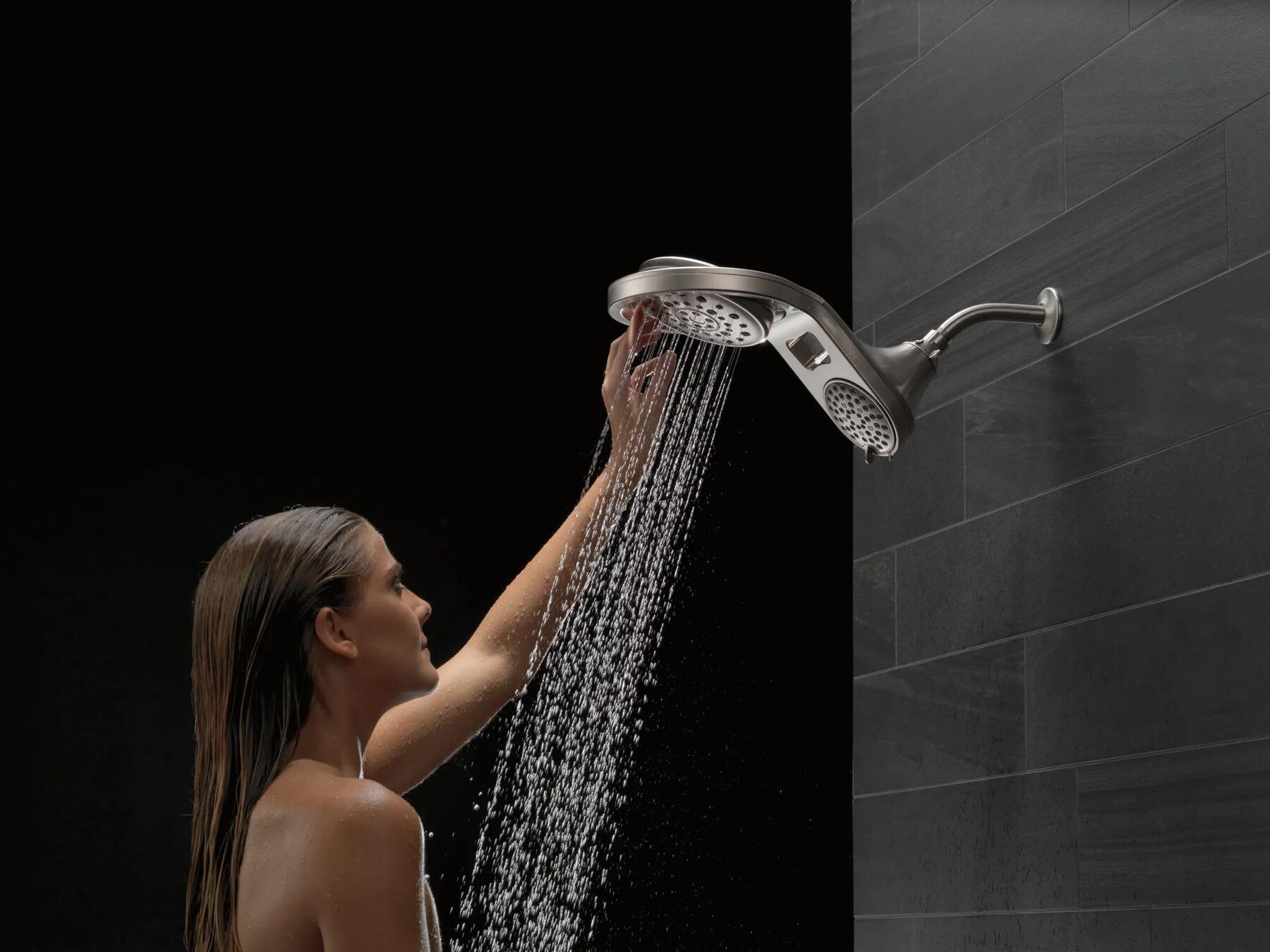 HydroRain&reg; 5-Setting Two-in-One Shower Head