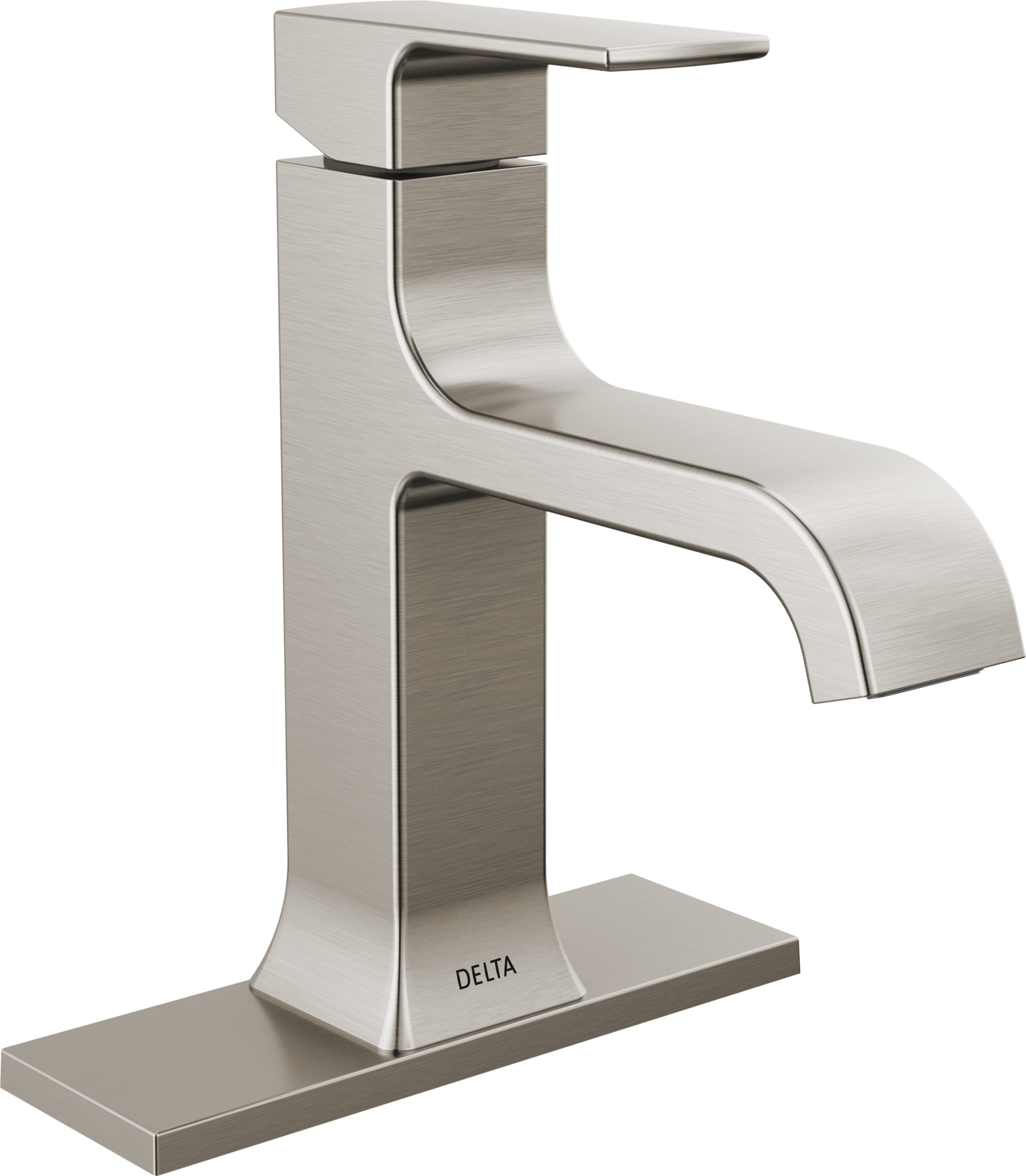 Single Handle Bathroom Faucet Curved Spo (Recertified)