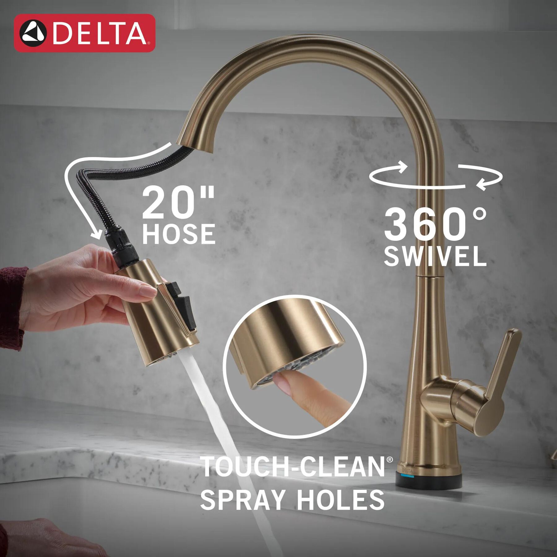 Single Handle Pull-Down Touch<sub>2</sub>O&reg; Technology Kitchen Faucet with Touchless Technology and Soap Dispenser