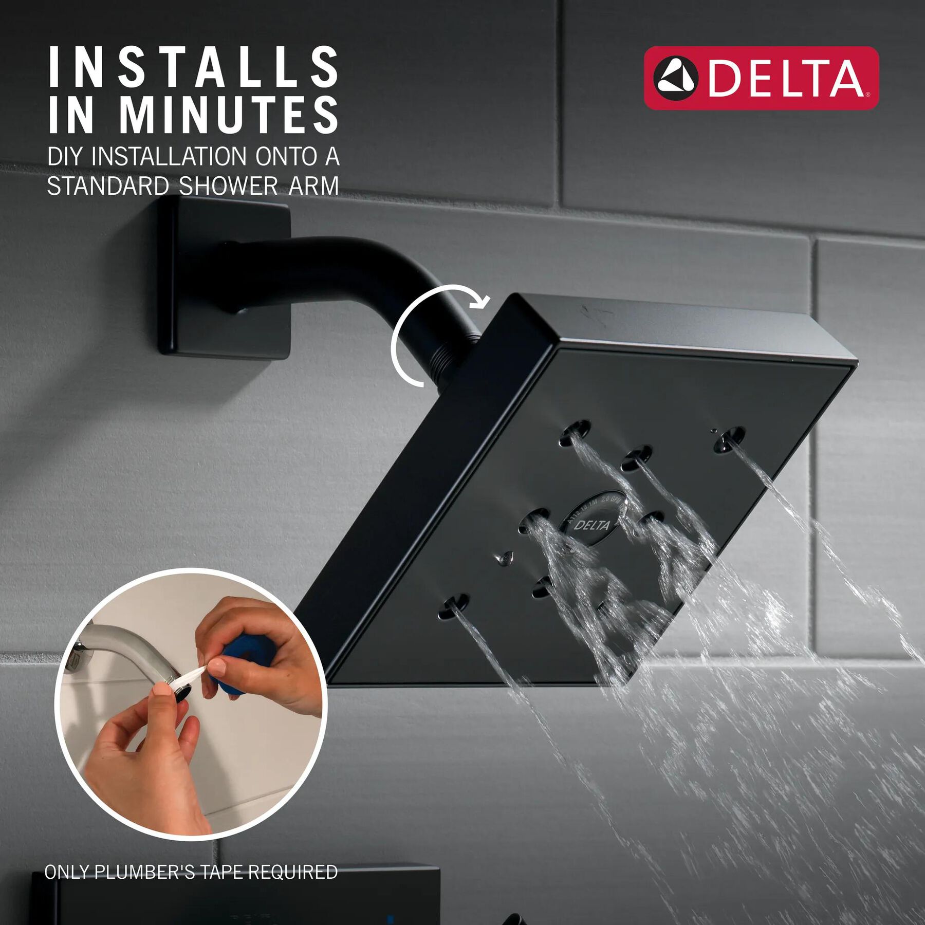 H<sub>2</sub>Okinetic&reg; Single-Setting Raincan Shower Head