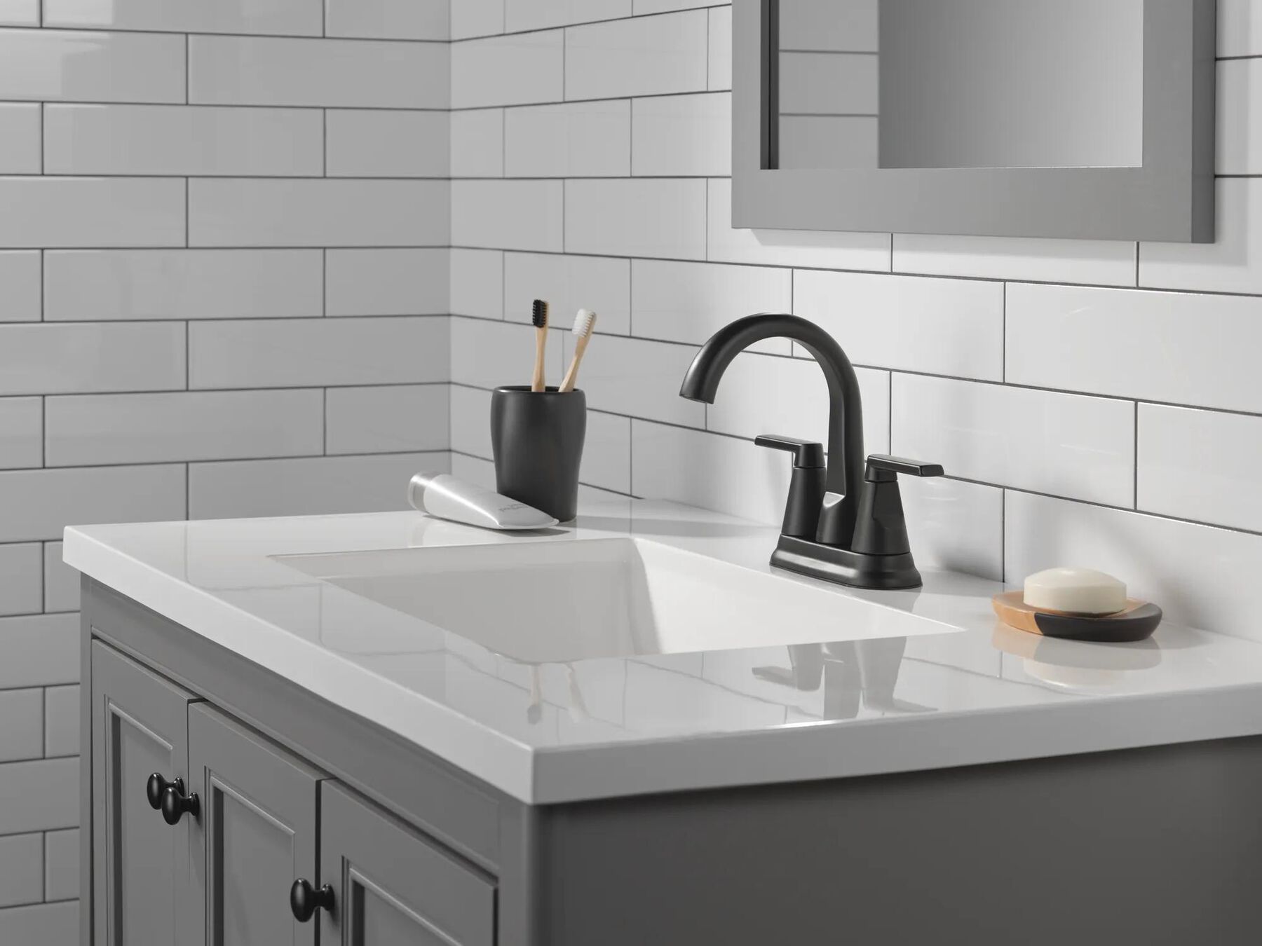 Two Handle Centerset Bathroom Faucet (Recertified)