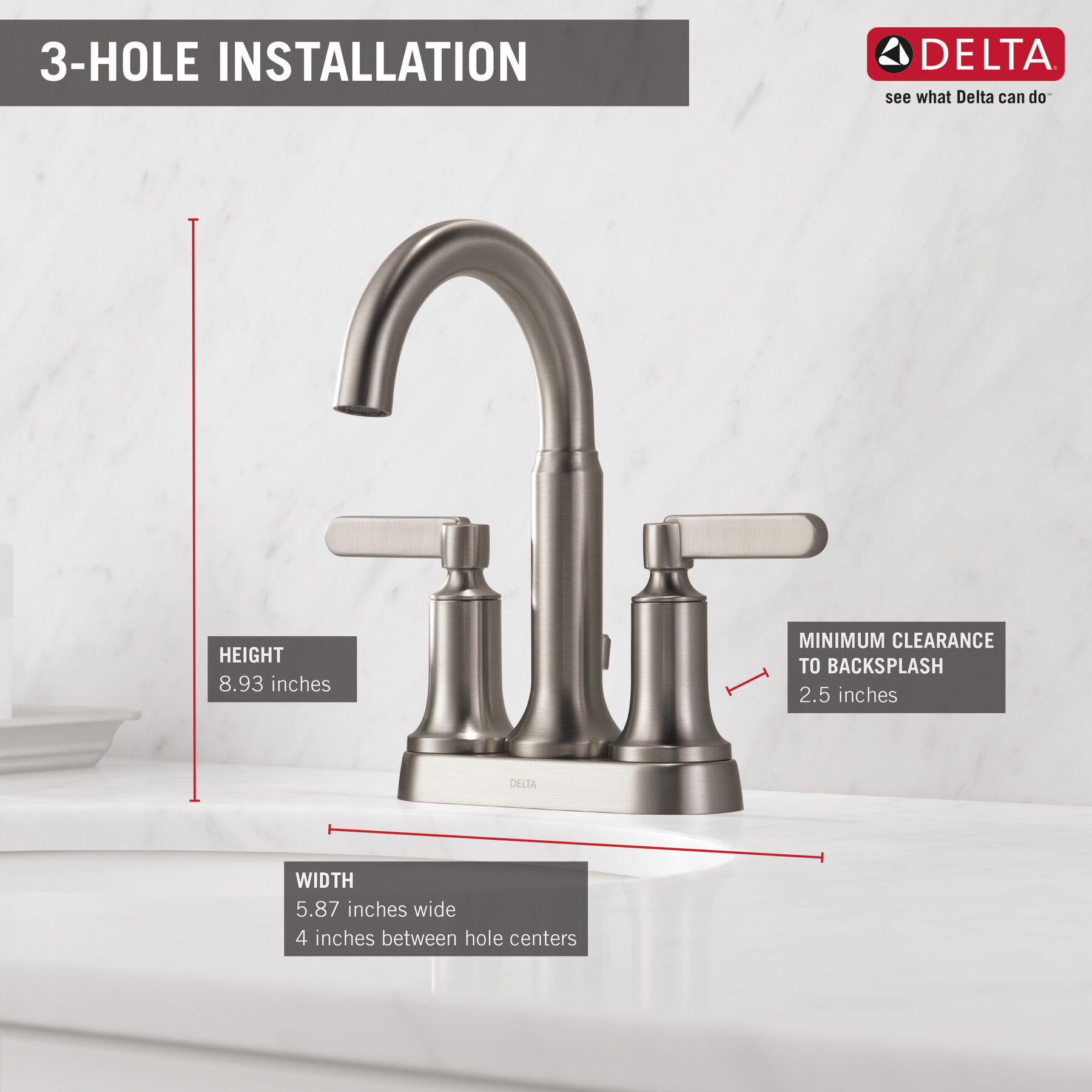 Two Handle Centerset Bathroom Faucet