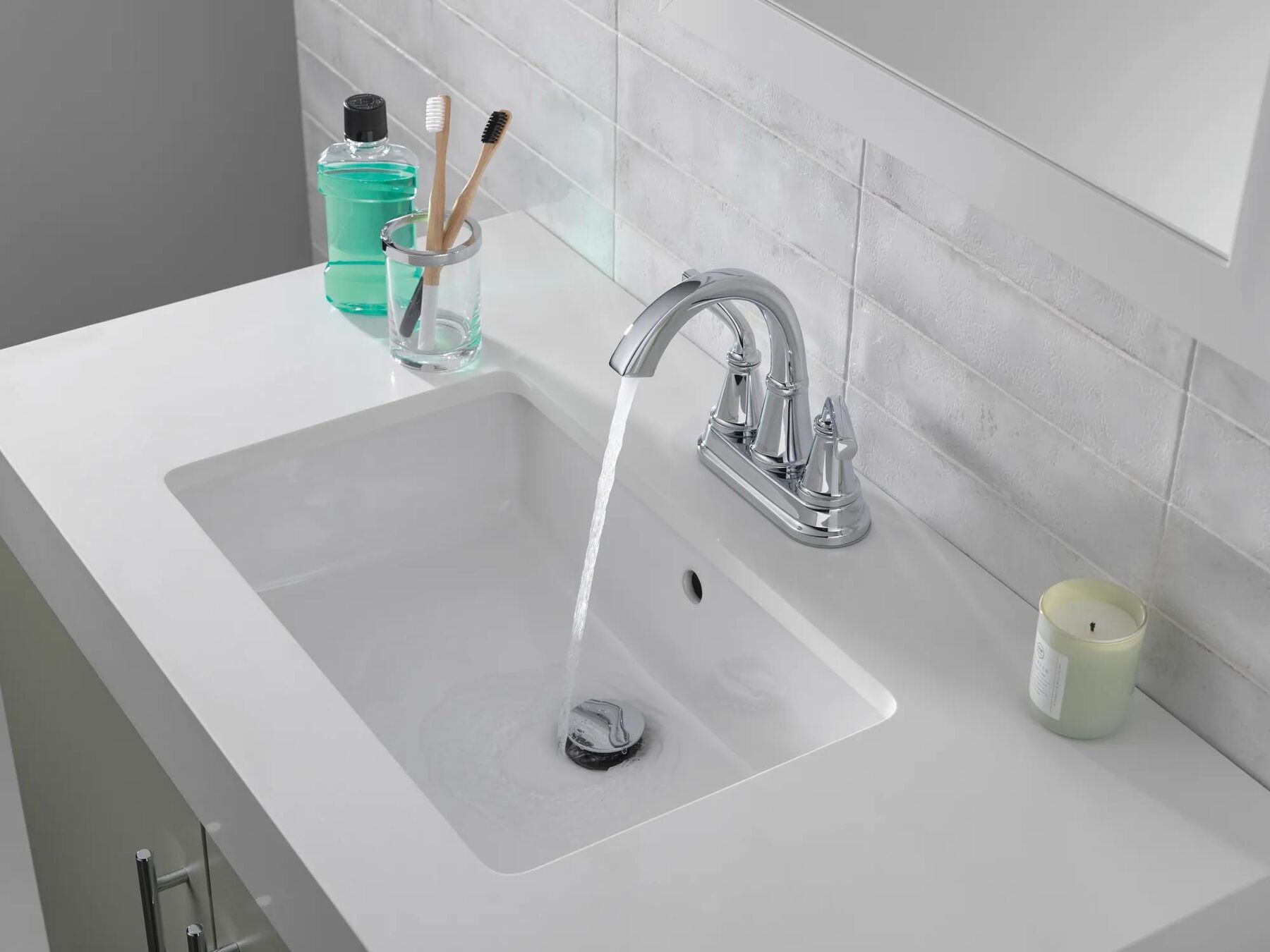 Two Handle Centerset Bath Faucet (Recertified)