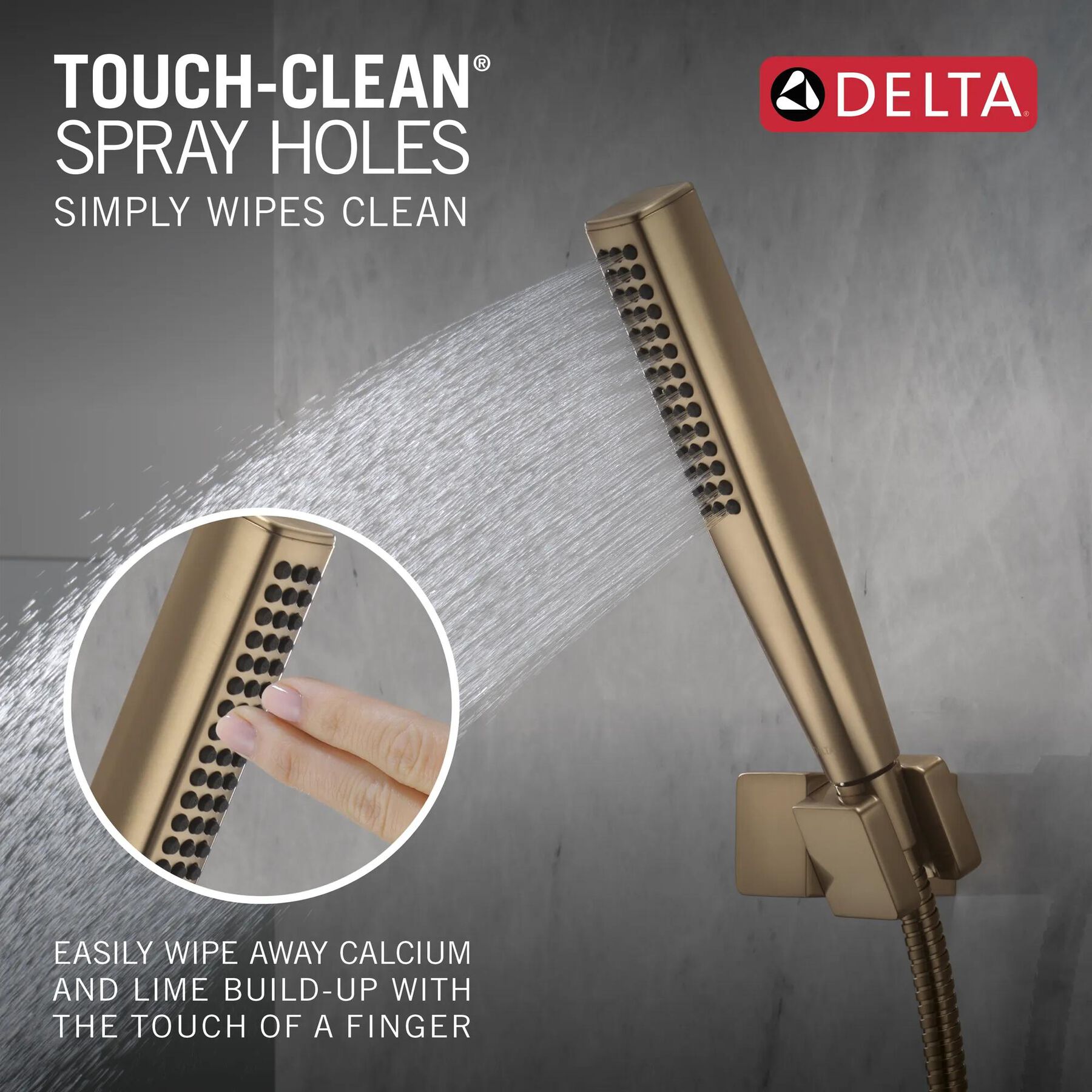Single-Setting Hand Shower with Wall Mount featuring FeatherRain&trade; Spray