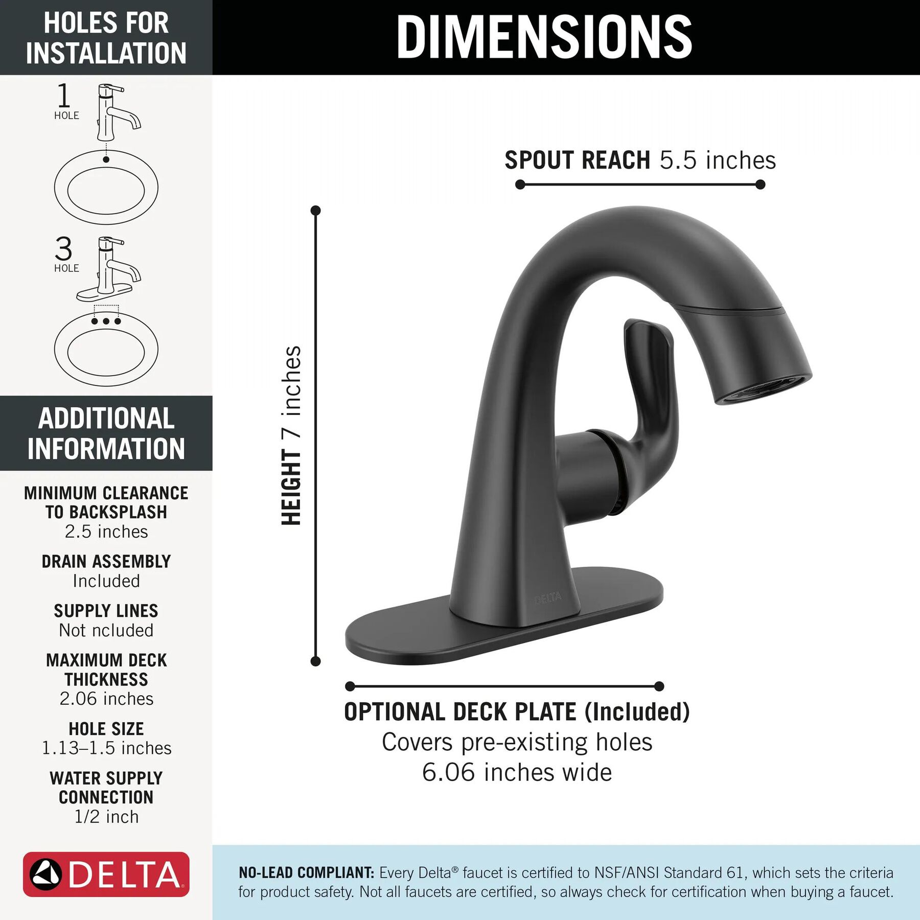 Single Handle Pull-Down Bathroom Faucet (Recertified)