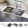 36&rdquo; Workstation Undermount&nbsp;Single Bowl&nbsp;16 Gauge Stainless Steel&nbsp;Farmhouse Apron Front Kitchen Sink&nbsp;with&nbsp;WorkFlow&trade; Ledge and Accessories