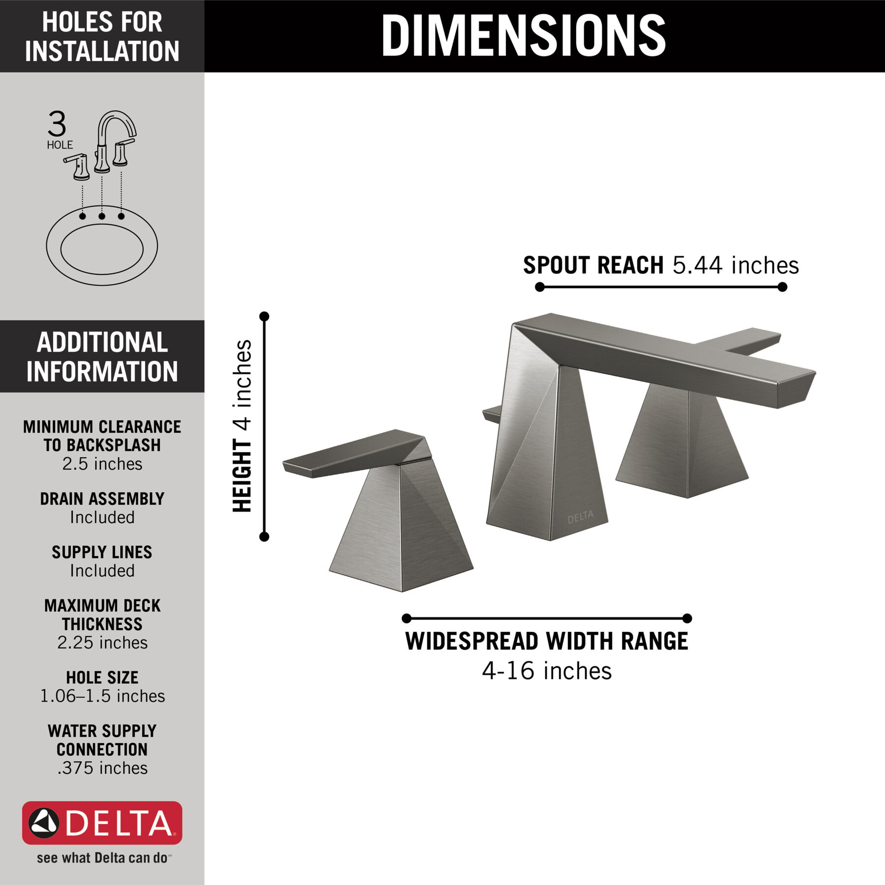 Two Handle Widespread Bathroom Faucet
