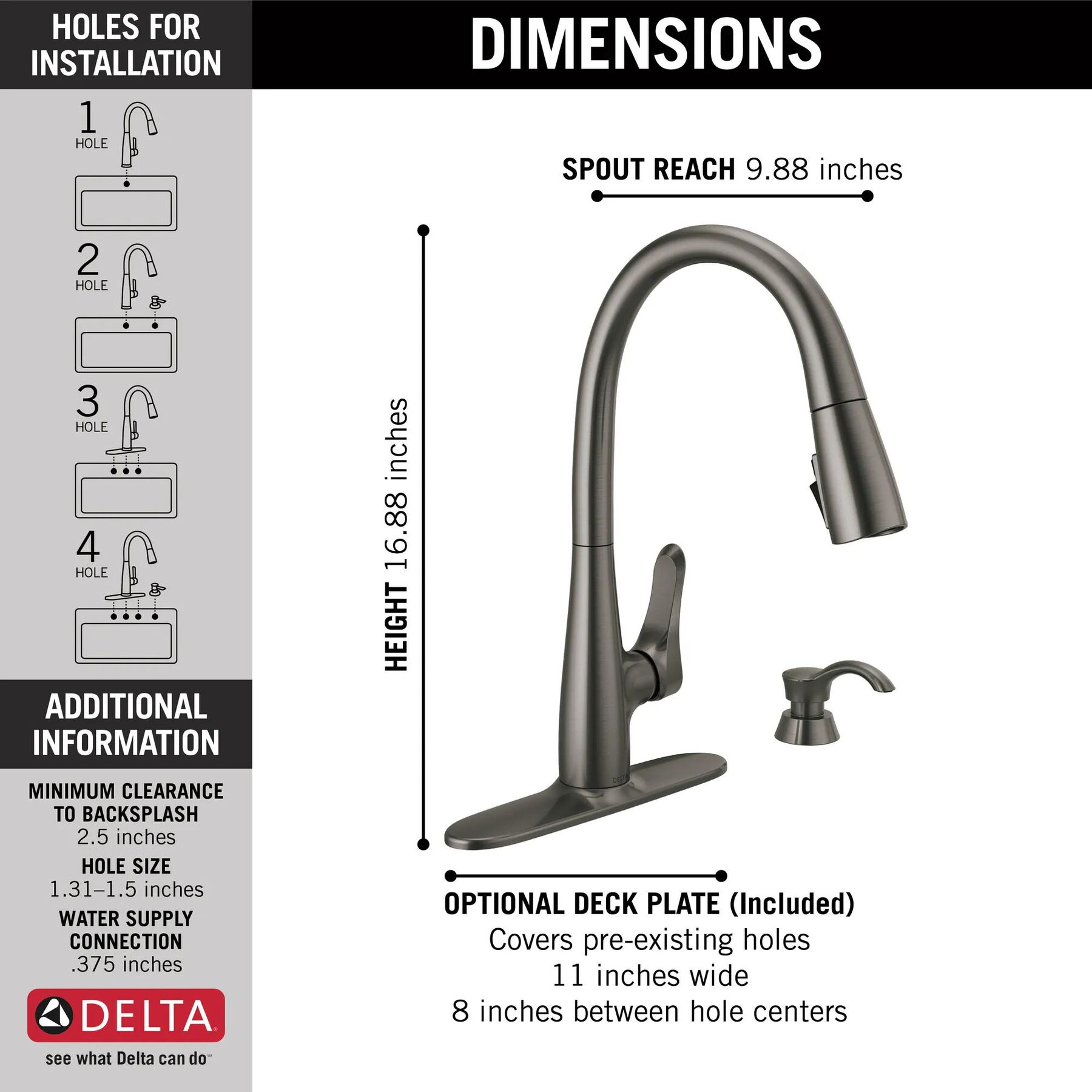 Pull-Down Kitchen Faucet w/Soap (Recertified)