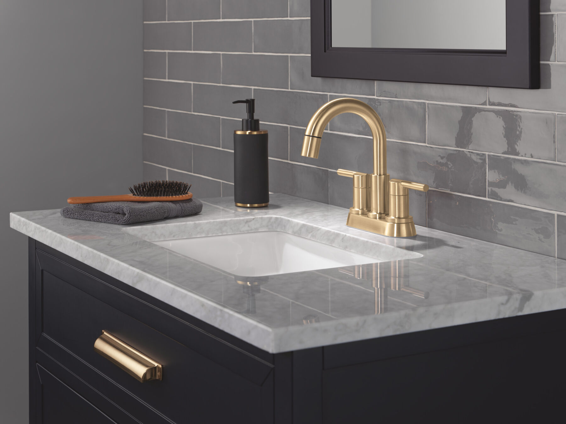 Two Handle Centerset Pull-Down Bathroom Faucet
