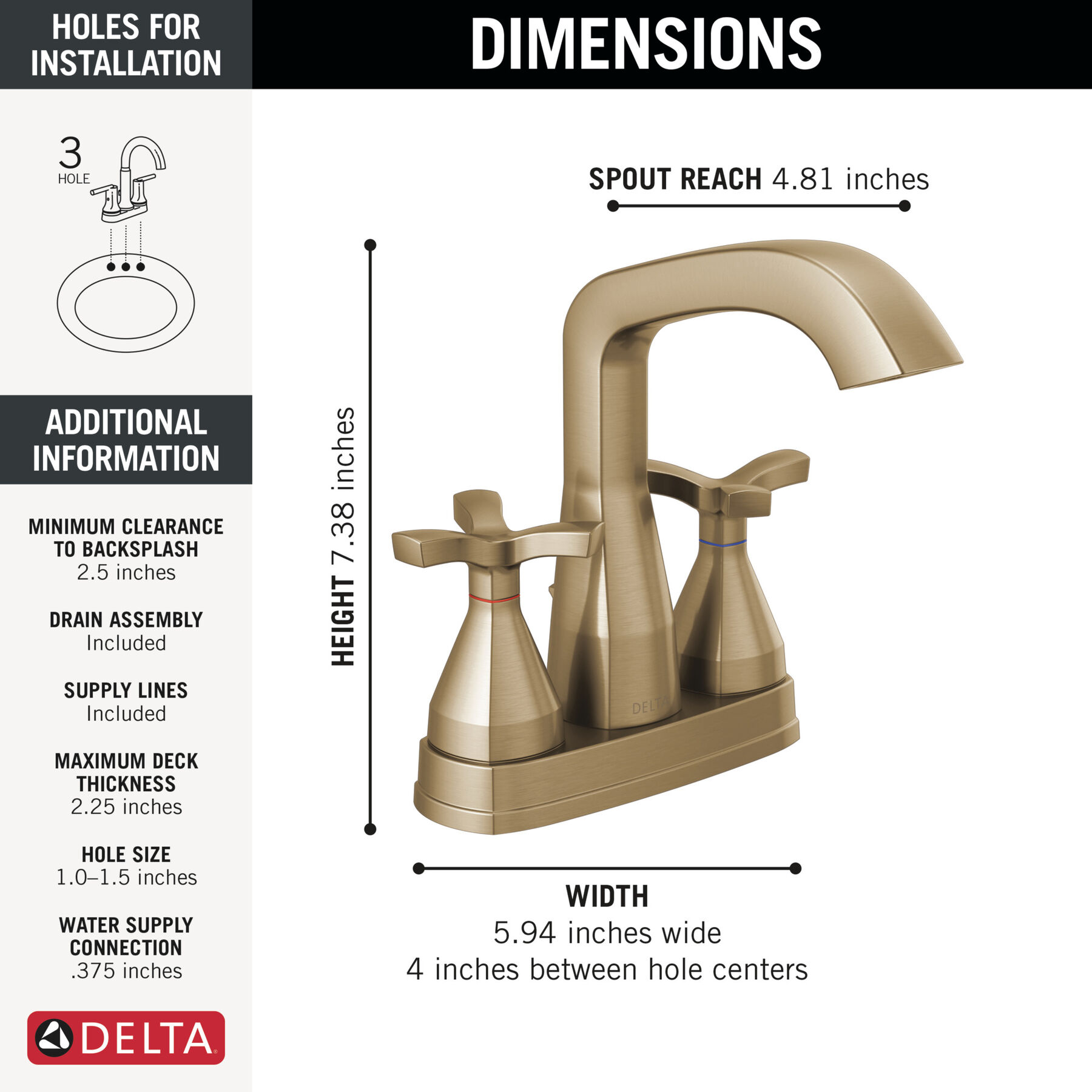 Two Handle Centerset Bathroom Faucet