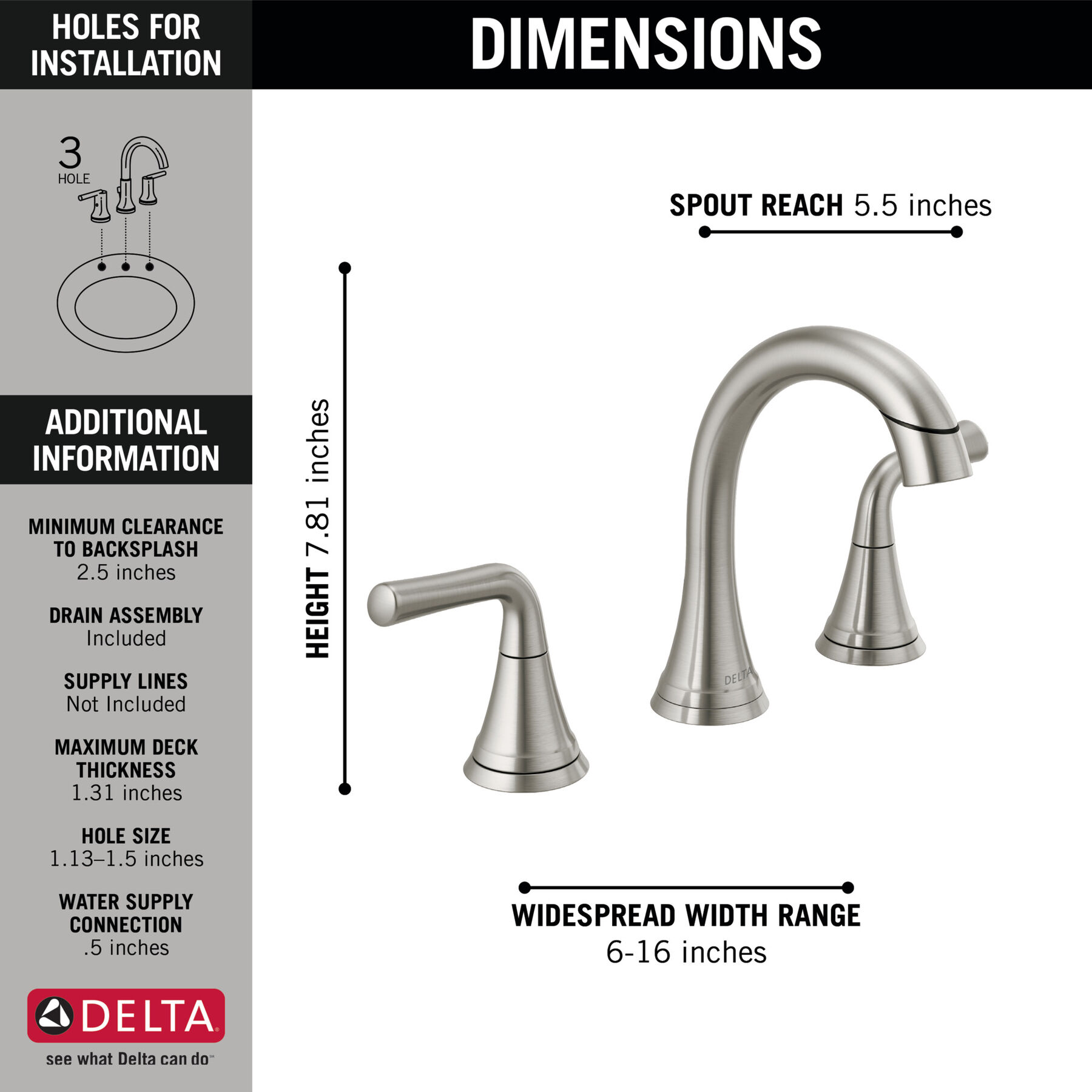 Two Handle Widespread Pull-Down Bathroom Faucet