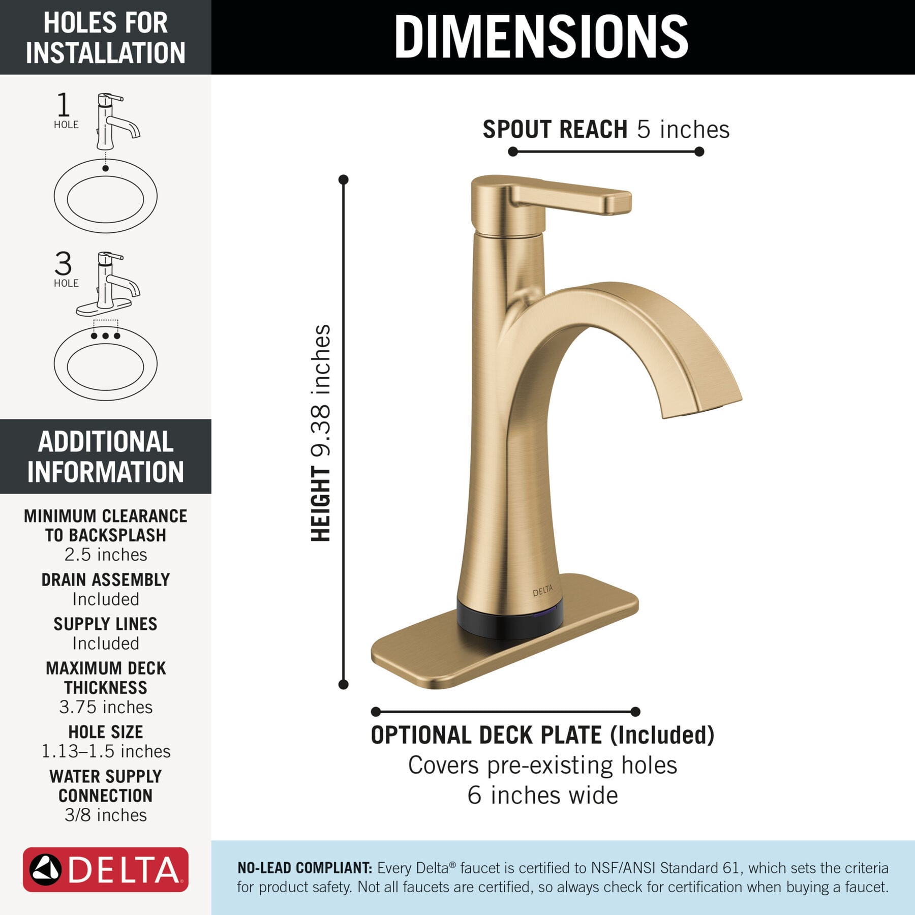 Touch2O Bathroom Faucet with Touchless Technology