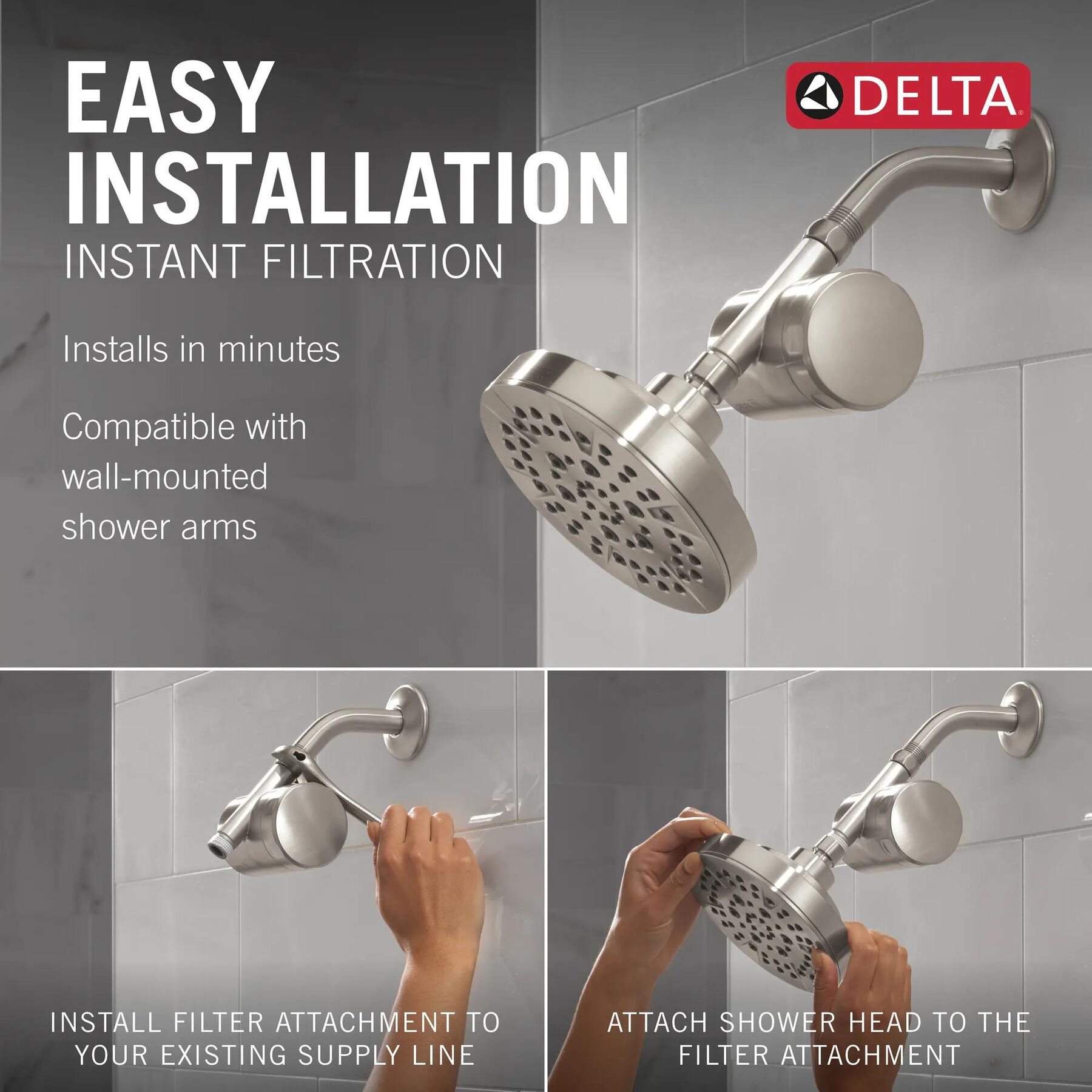 Standard Shower Filter with Shower Head Bundle