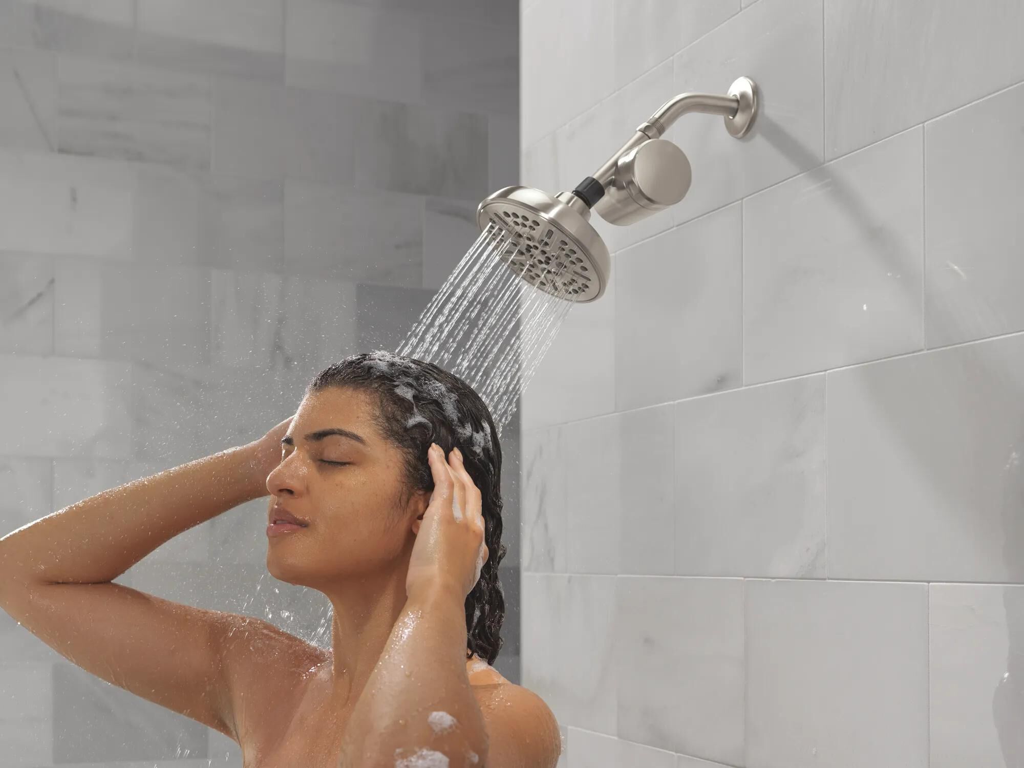 Standard Shower Filter Attachment in Spotshield Brushed Nickel