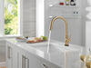 Touch2O with Touchless Technology Single Handle Pull-Down Kitchen Faucet with Soap Dispenser