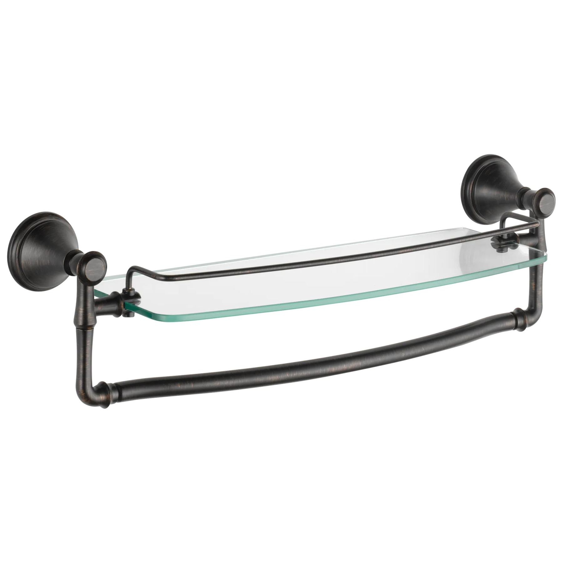 18" Glass Shelf with Removable Bar
