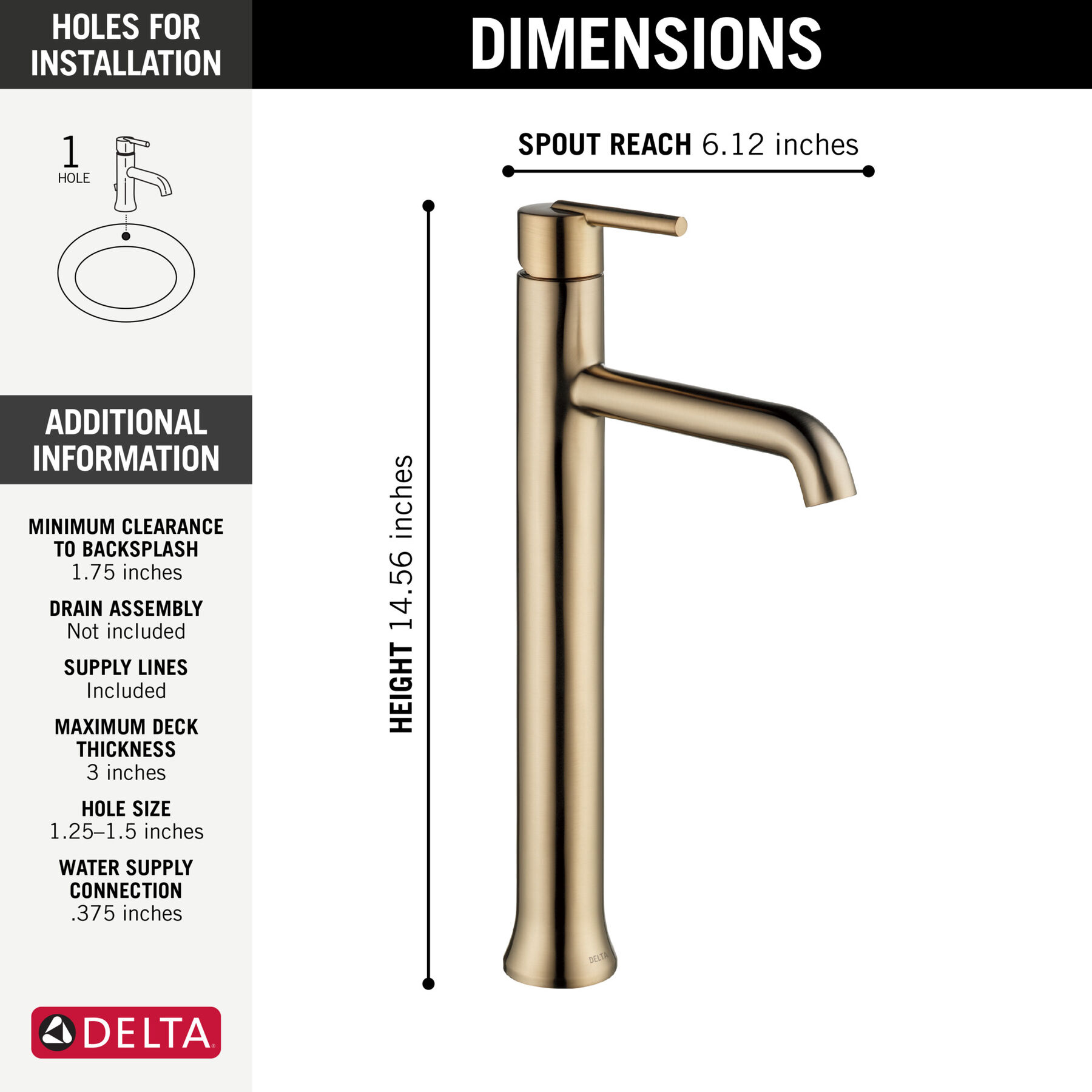 Single Handle Vessel Bathroom Faucet