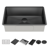 30&rdquo; Undermount 16 Gauge Workstation Kitchen Sink Single Bowl with WorkFlow&trade; Ledge and Accessories
