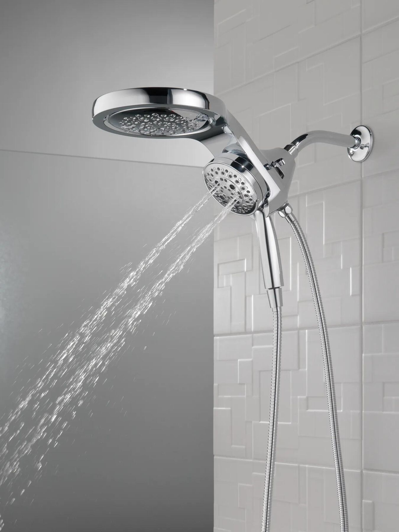 HydroRain&reg; H2Okinetic&reg; 5-Setting Two-in-One Shower Head (Recertified)